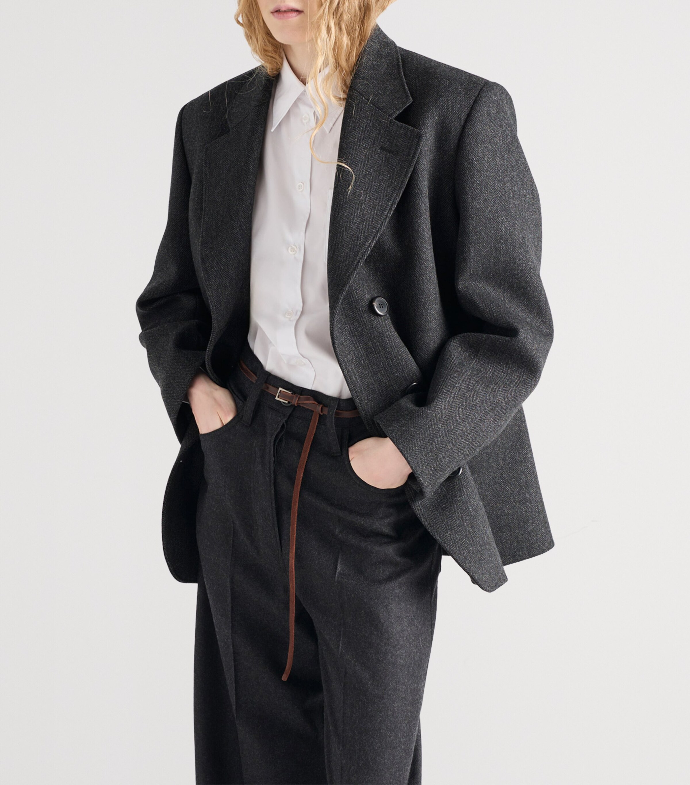 Prada Womens Embroidered-Logo Poplin Shirt Image 4