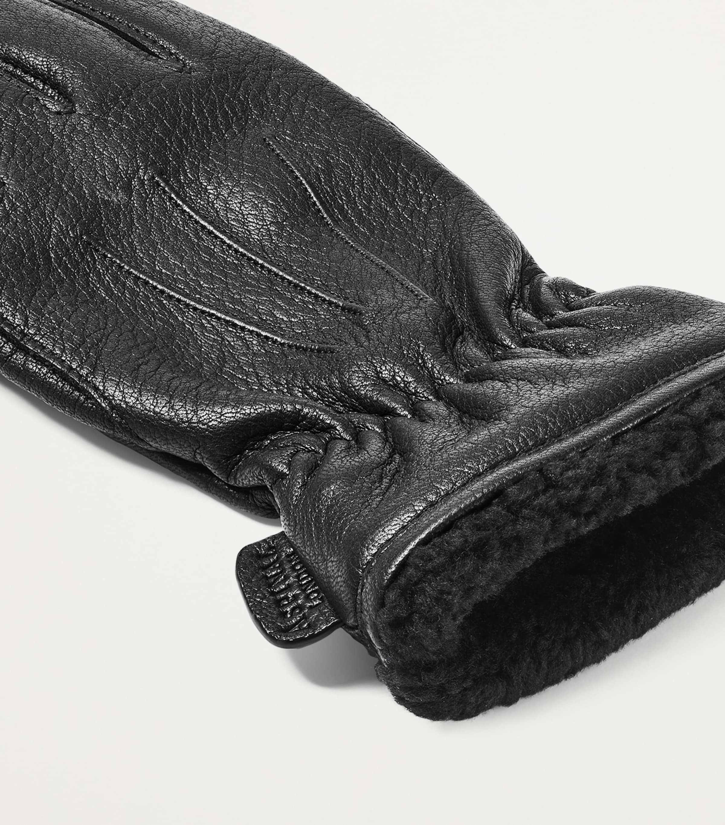 Men's Deerskin Gloves (Small) BLACK Image 3