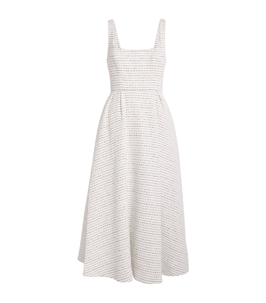 Tweed Embellished Midi Dress 0822 WHITE-BLACK Image 1