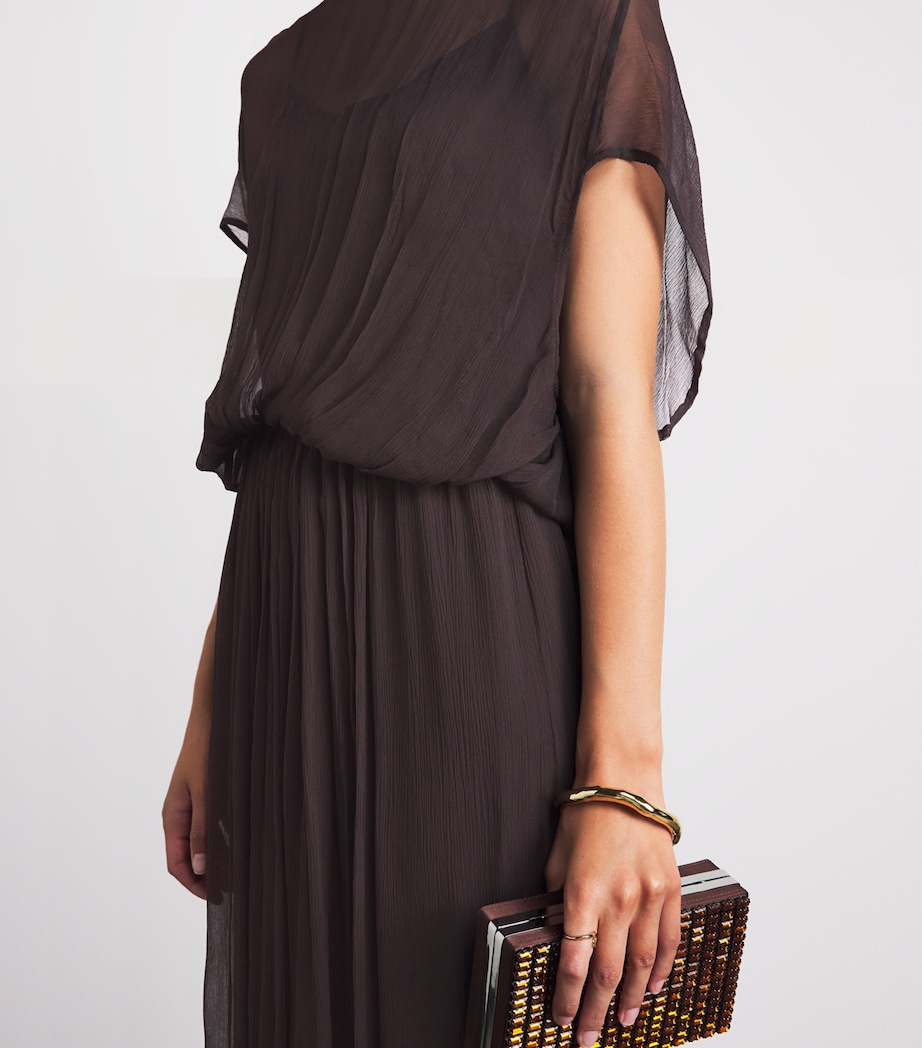 STAUD Womens Chiffon Viviana Maxi Dress Eart Earth Image 3