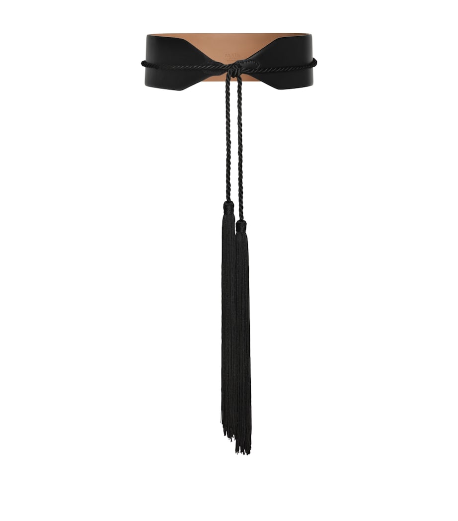 Alaïa Large Leather Cord Tassel Belt Noir Image 1