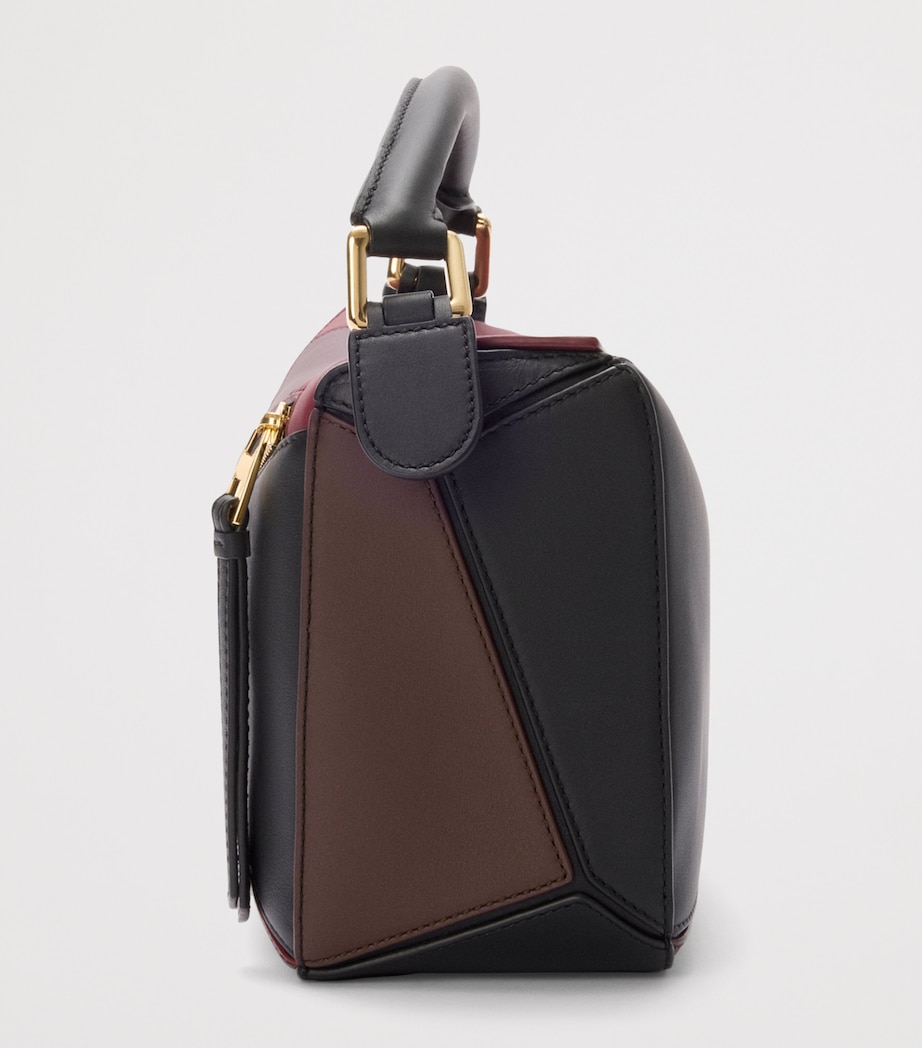 x Albers Leather Puzzle Top-Handle Bag BLACK/BURGUNDY Image 3