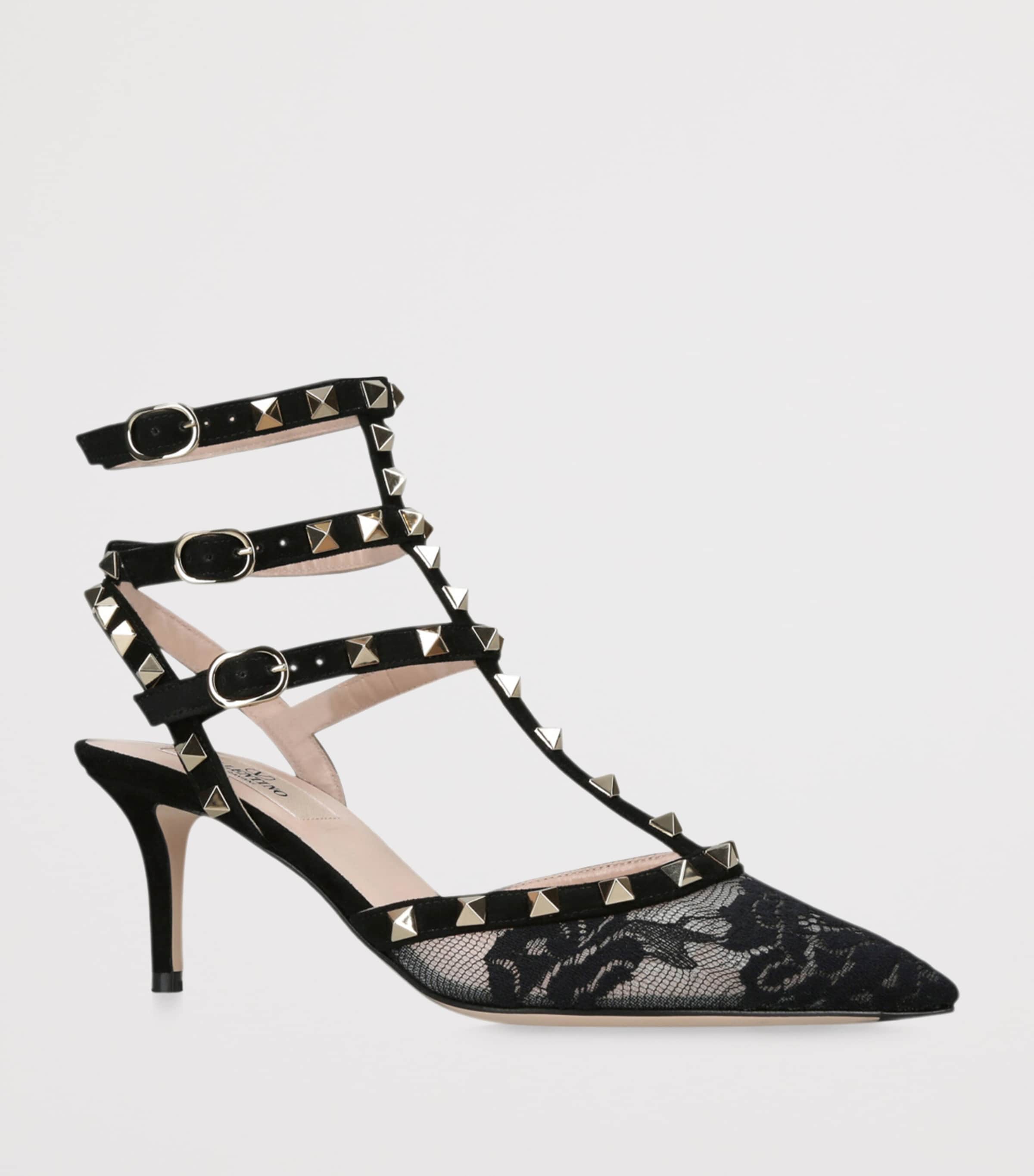 Lace Rockstud Pumps 65 BLACK Image 3