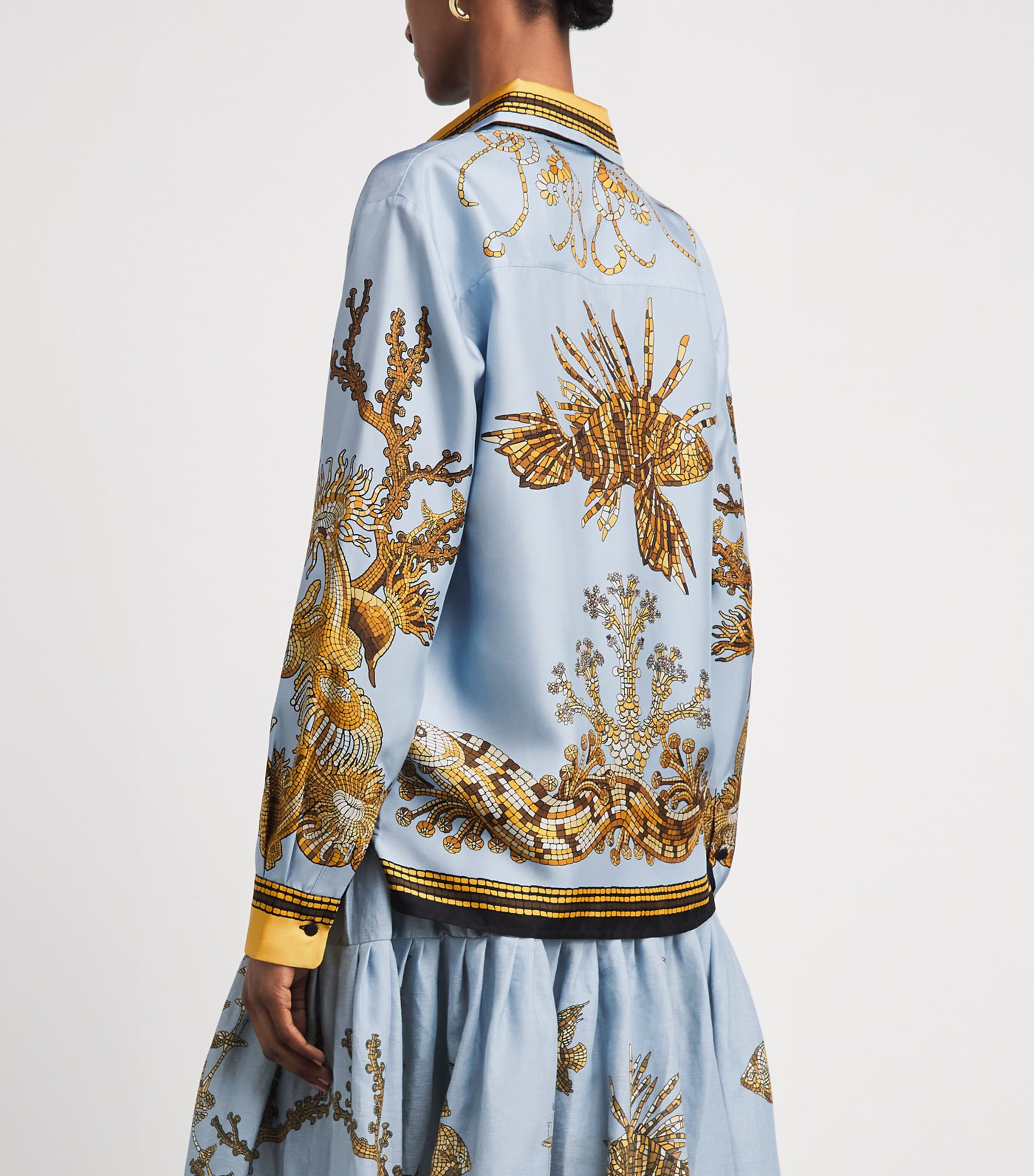 La Doublej Womens Silk Printed Shirt Oceania Image 5