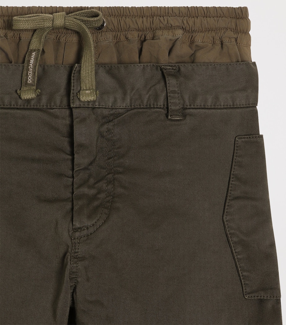 Dolce&Gabbana Kids Gabardine-Canvas Cargo Trousers (8-12+ Years) Combined Colou Image 4