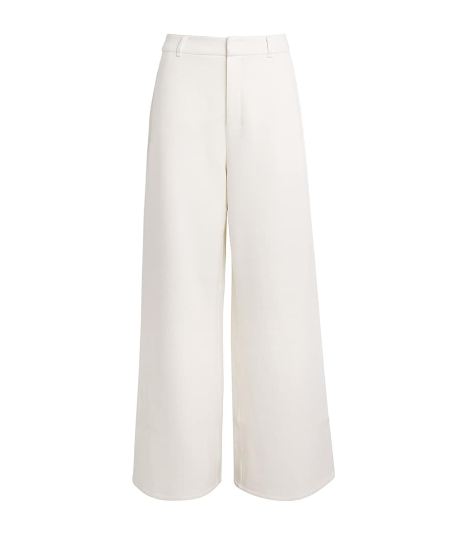 Cotton-Blend Jersey Trousers WHITE Image 1