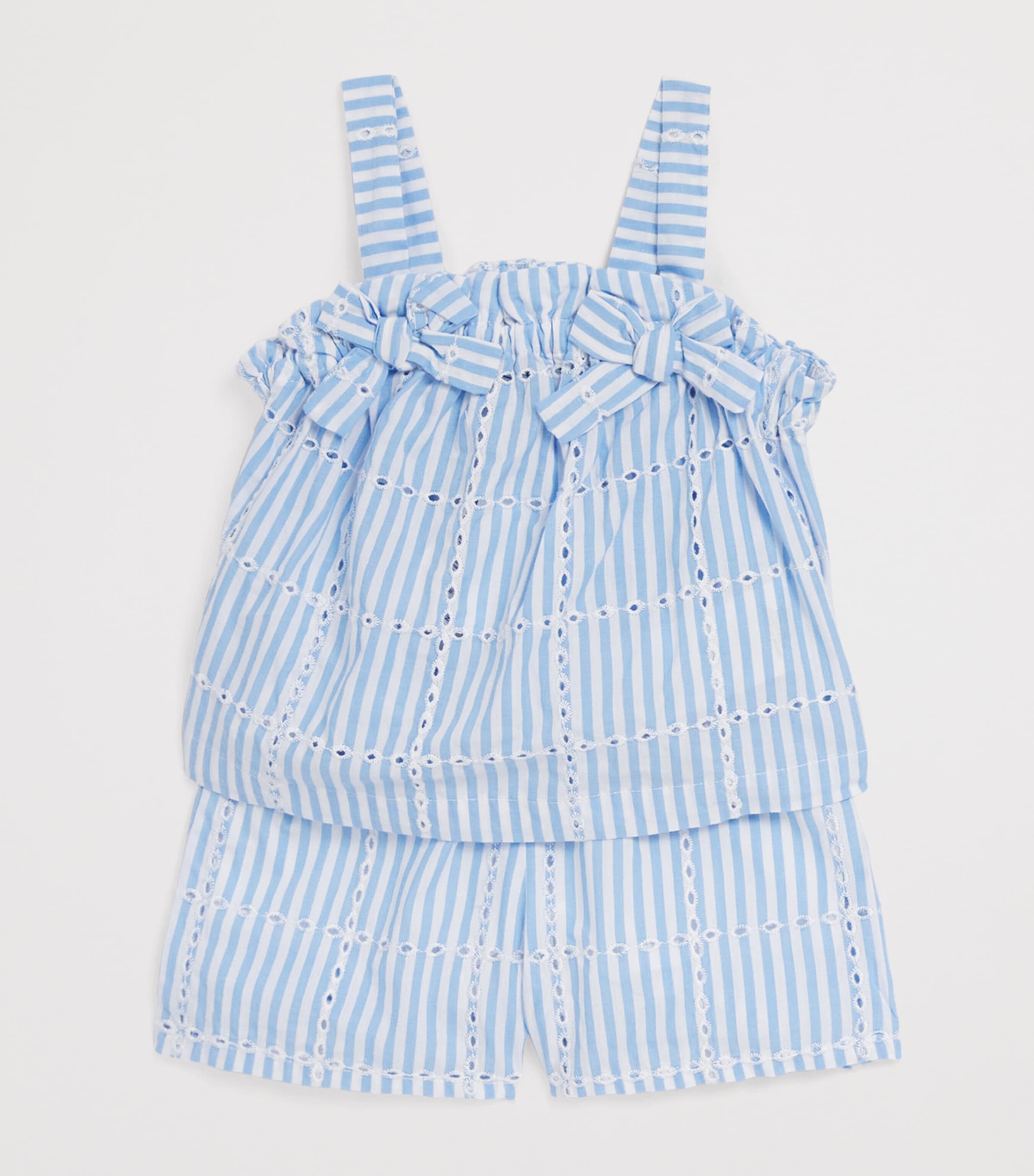 Cotton Stripe Top and Shorts Set (3 Months – 4 Years) 43AZUR Image 3