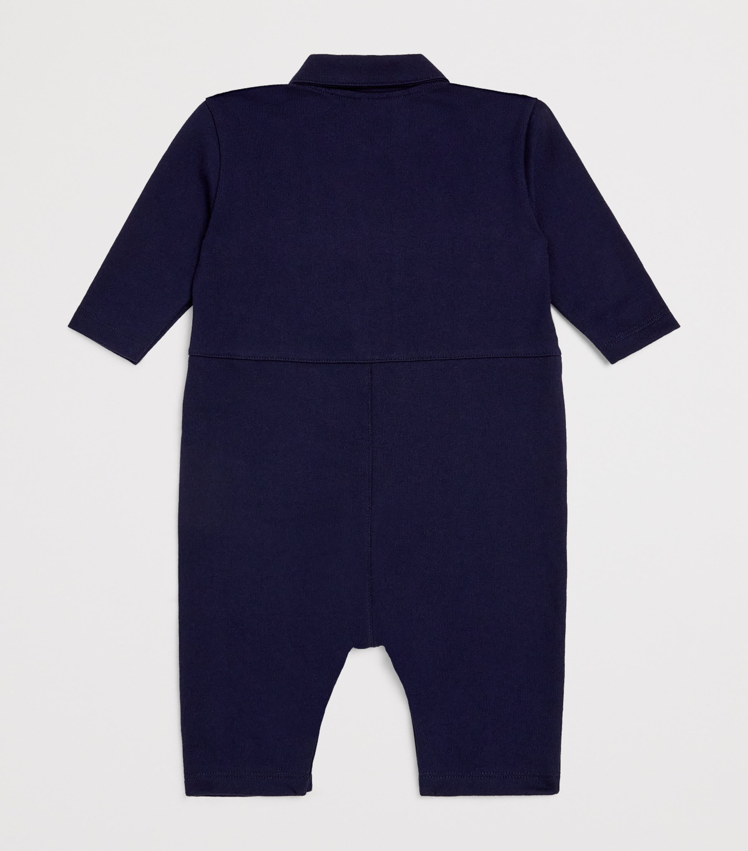 Petit Bateau Cotton Collared Playsuit (3-24 Months) Image 2