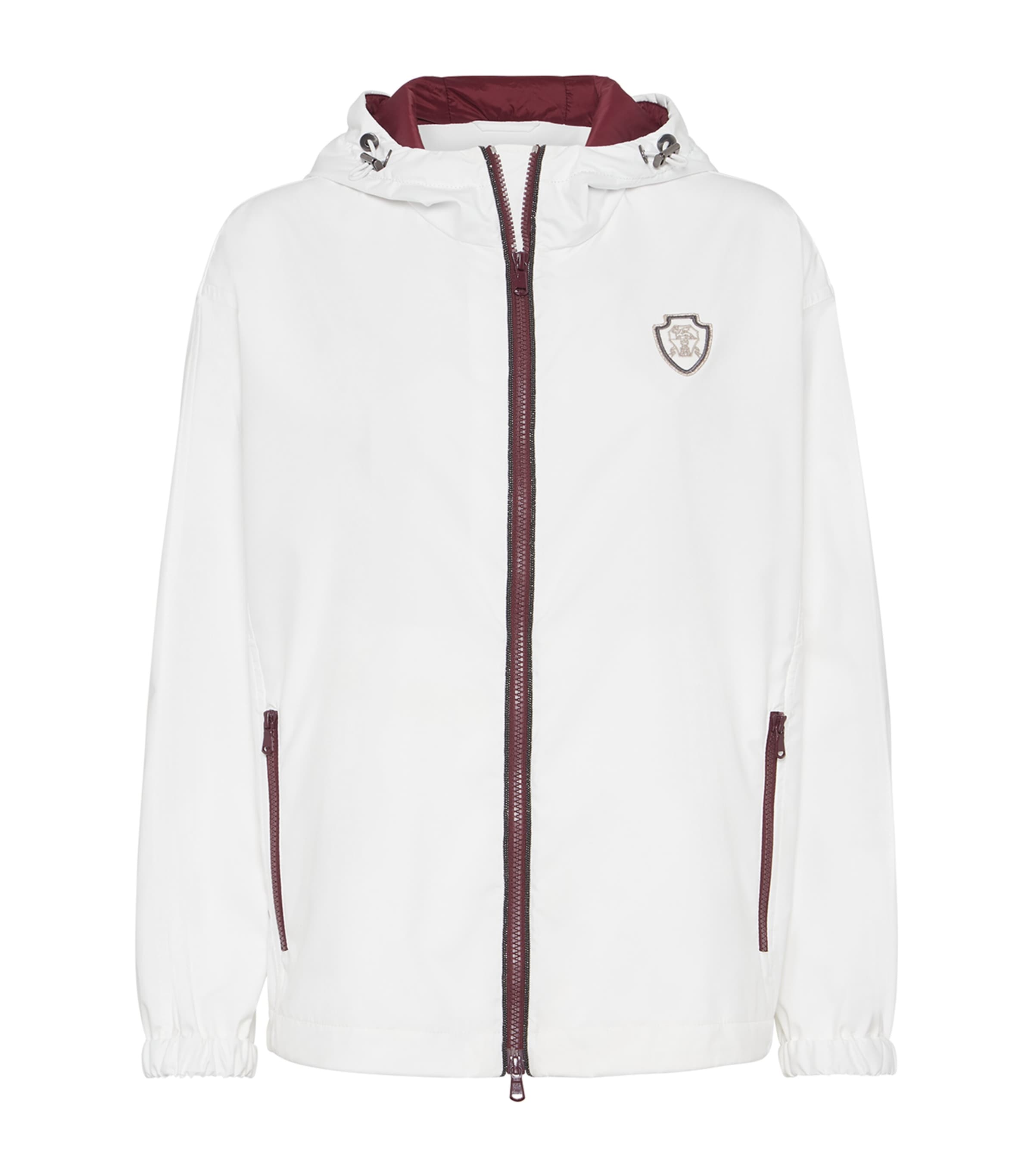 Brunello Cucinelli Nylon Hooded Jacket In White