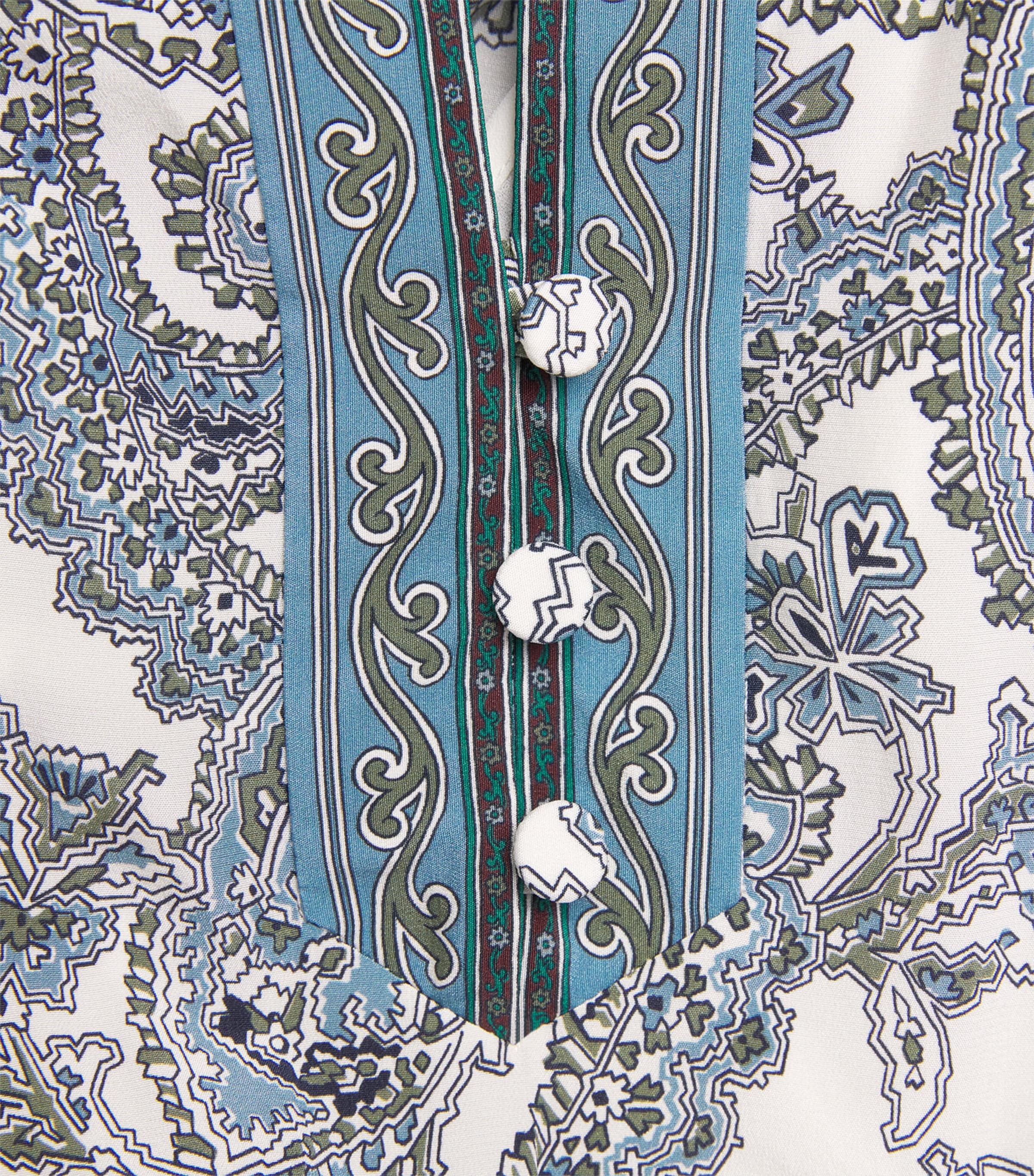 Veronica Beard Womens Silk-Blend Paisley Sama Maxi Dress Ecru Multi Image 6