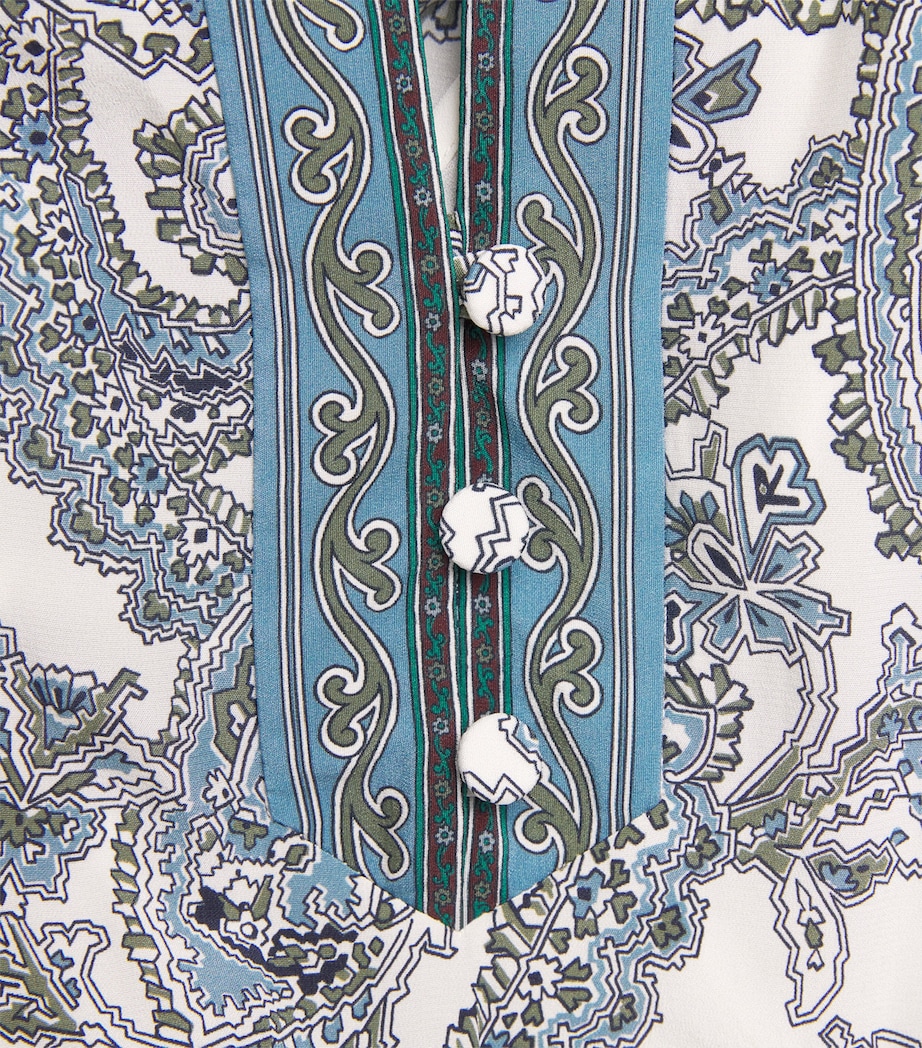 Veronica Beard Womens Silk-Blend Paisley Sama Maxi Dress Ecru Multi Image 6