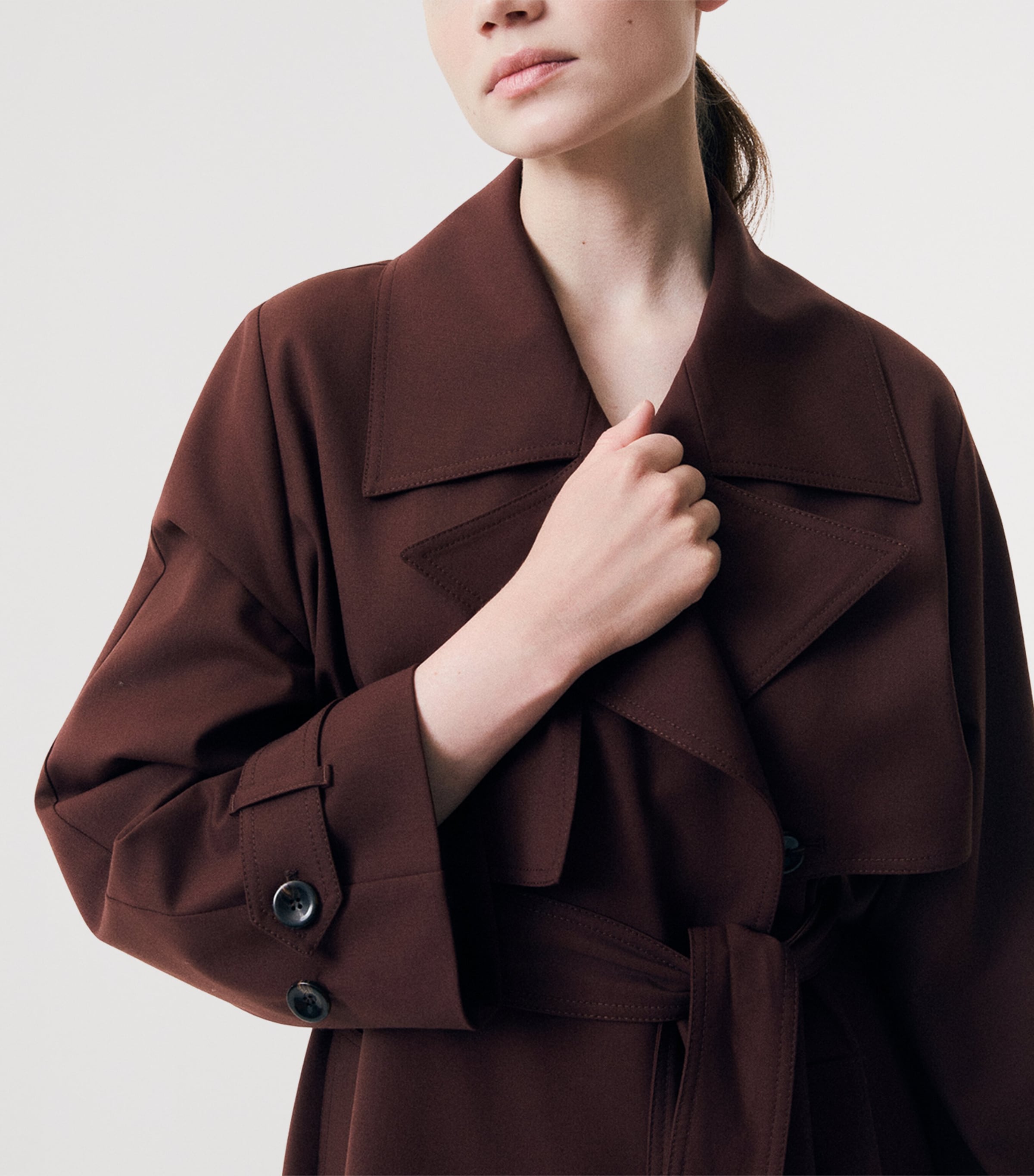 Marella Womens Trench Coat Chocolate Image 5