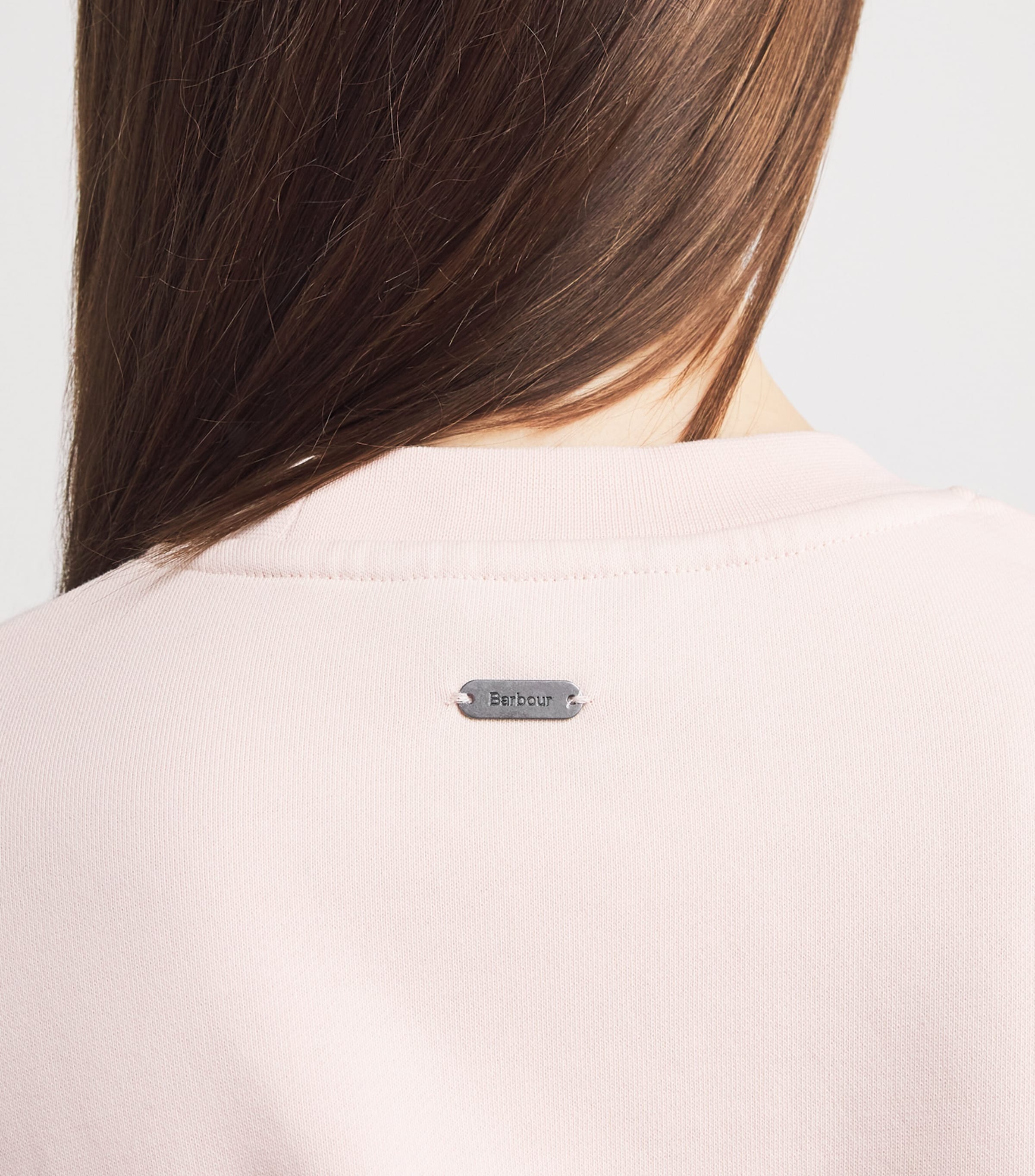 Barbour Womens Cotton Crew-Neck Sweatshirt Pink Image 3