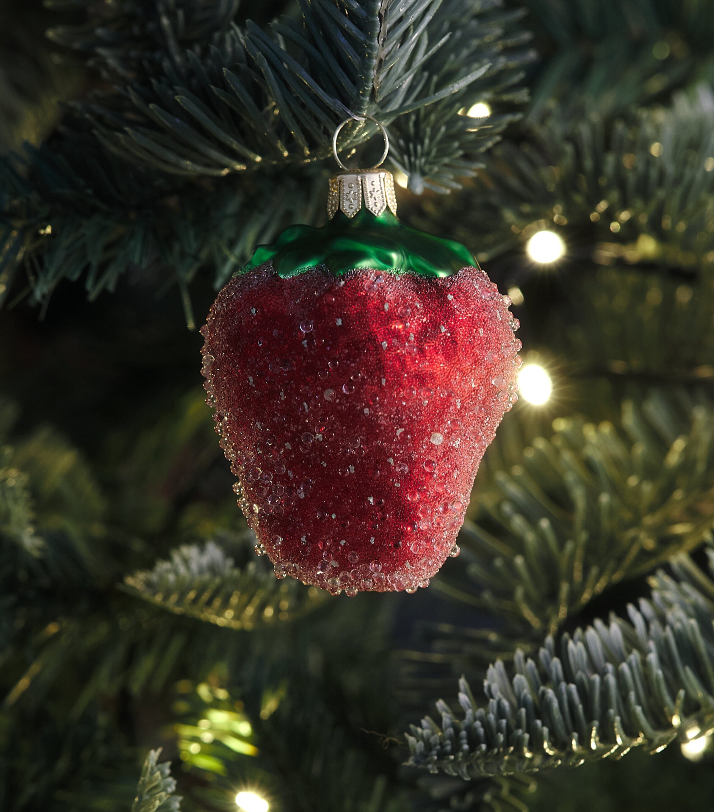 Harrods Glass Strawberry Tree Decoration Image 3