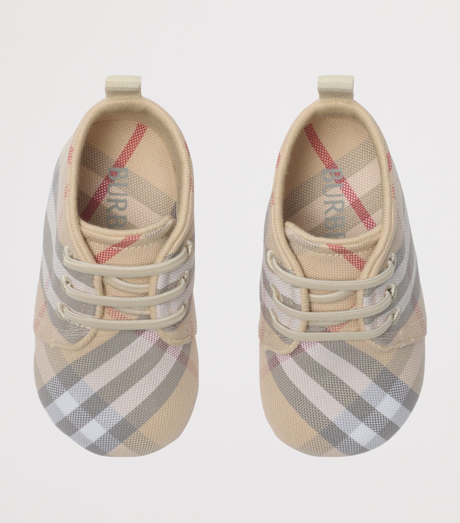 Cotton-Blend Check Booties PALE STONE IP CHECK Image 2