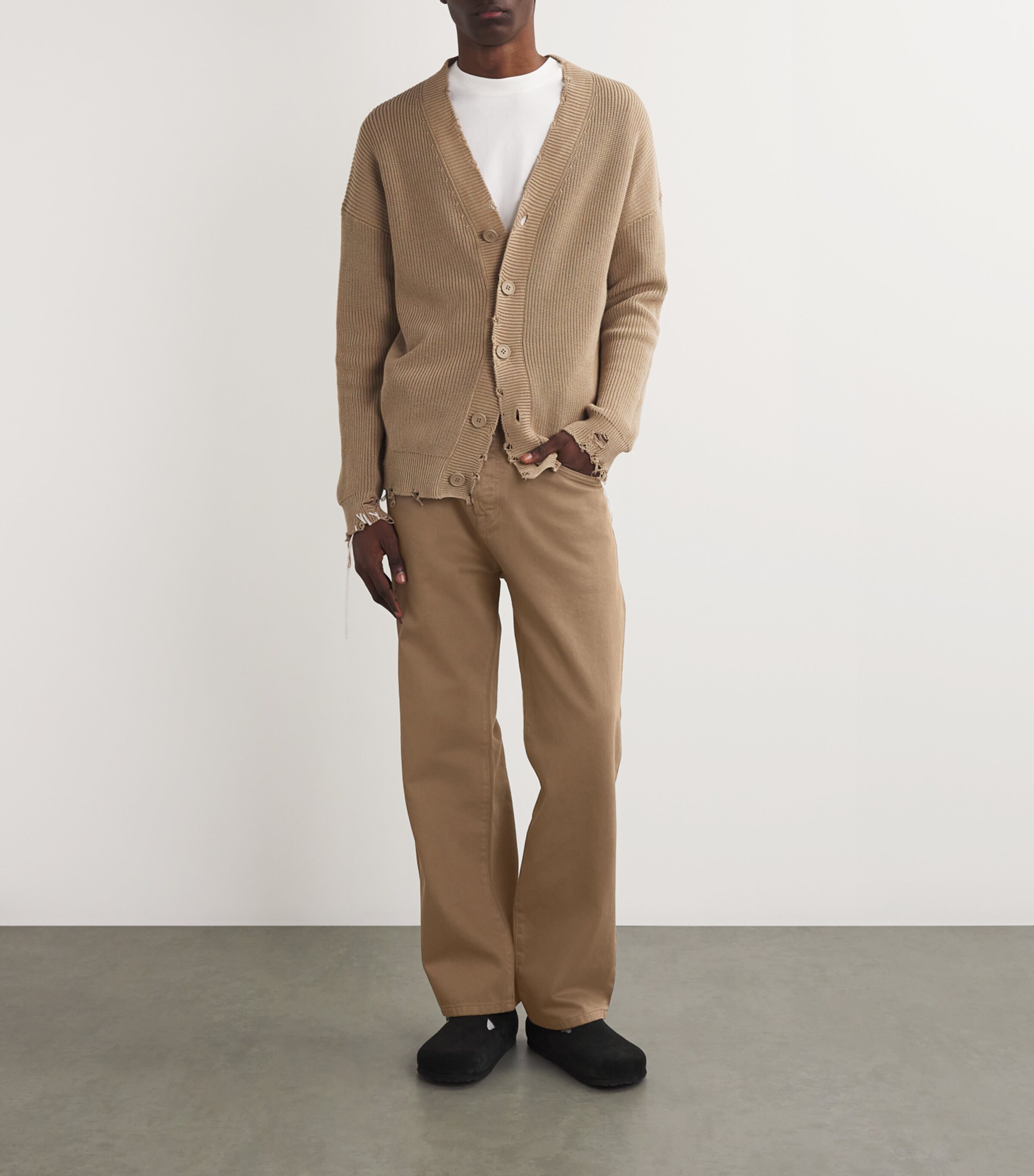 Róhe Mens Cotton Straight Jeans Taupe Image 2