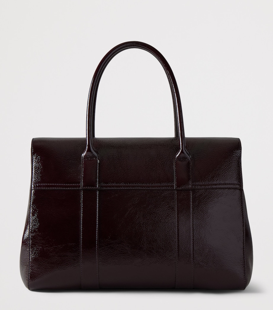 Patent Leather Bayswater Top-Handle Bag DEEP AUBERGINE Image 3