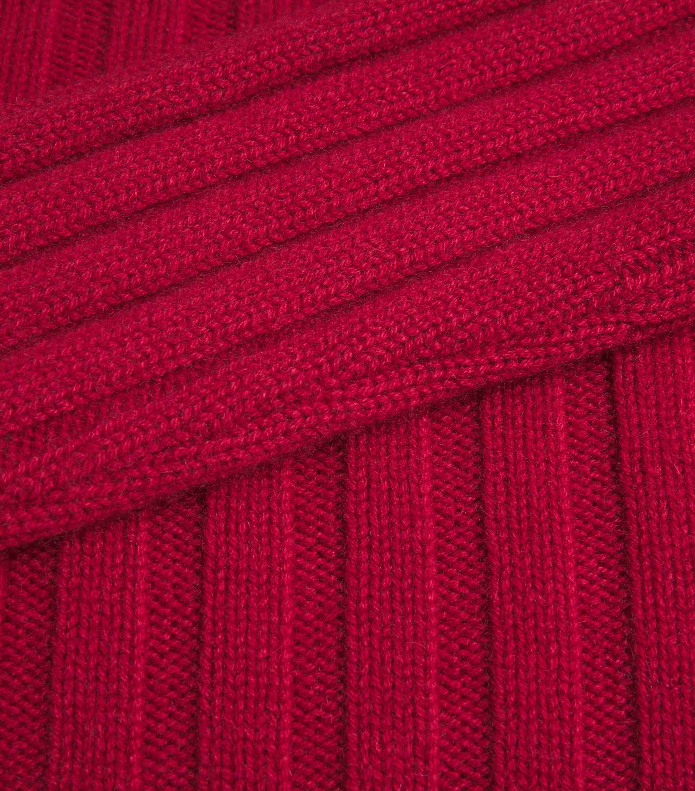 Johnstons Of Elgin Womens Cashmere Ribbed Lecht Sweater Claret Image 6