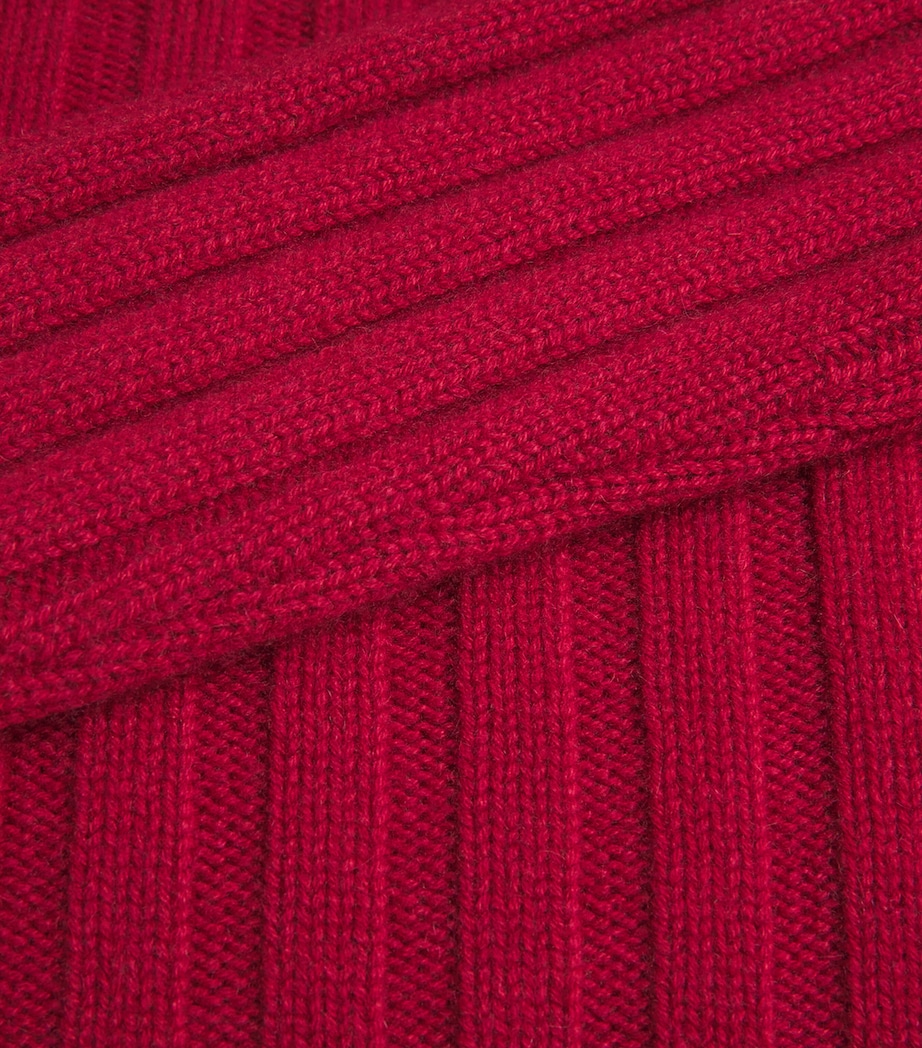Johnstons Of Elgin Womens Cashmere Ribbed Lecht Sweater Claret Image 6