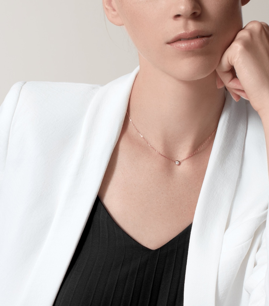 Large Pink Gold and Diamond Cartier d'Amour Necklace ROSE GOLD Image 3