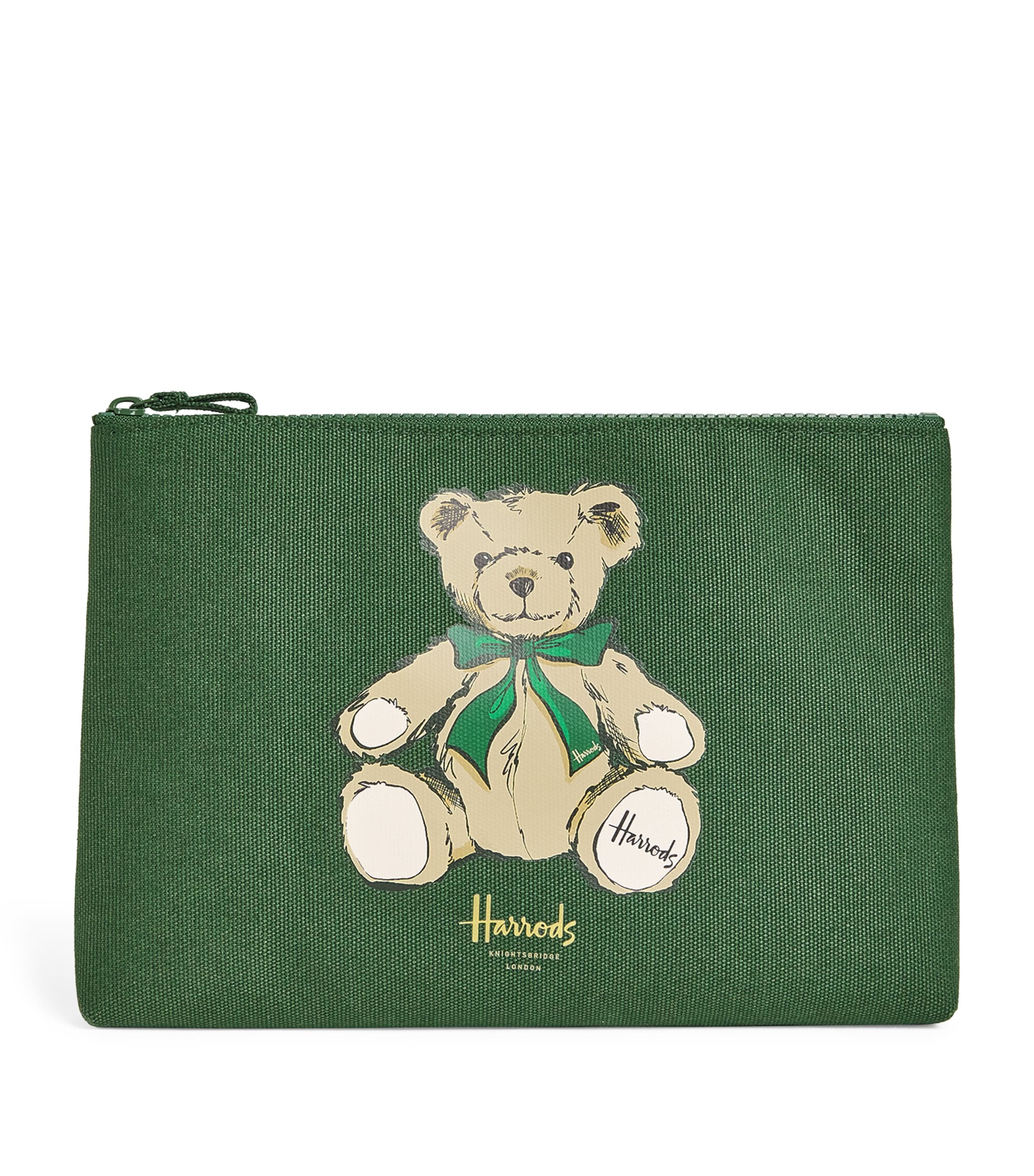 Harrods Henry Bear Pouch In Green