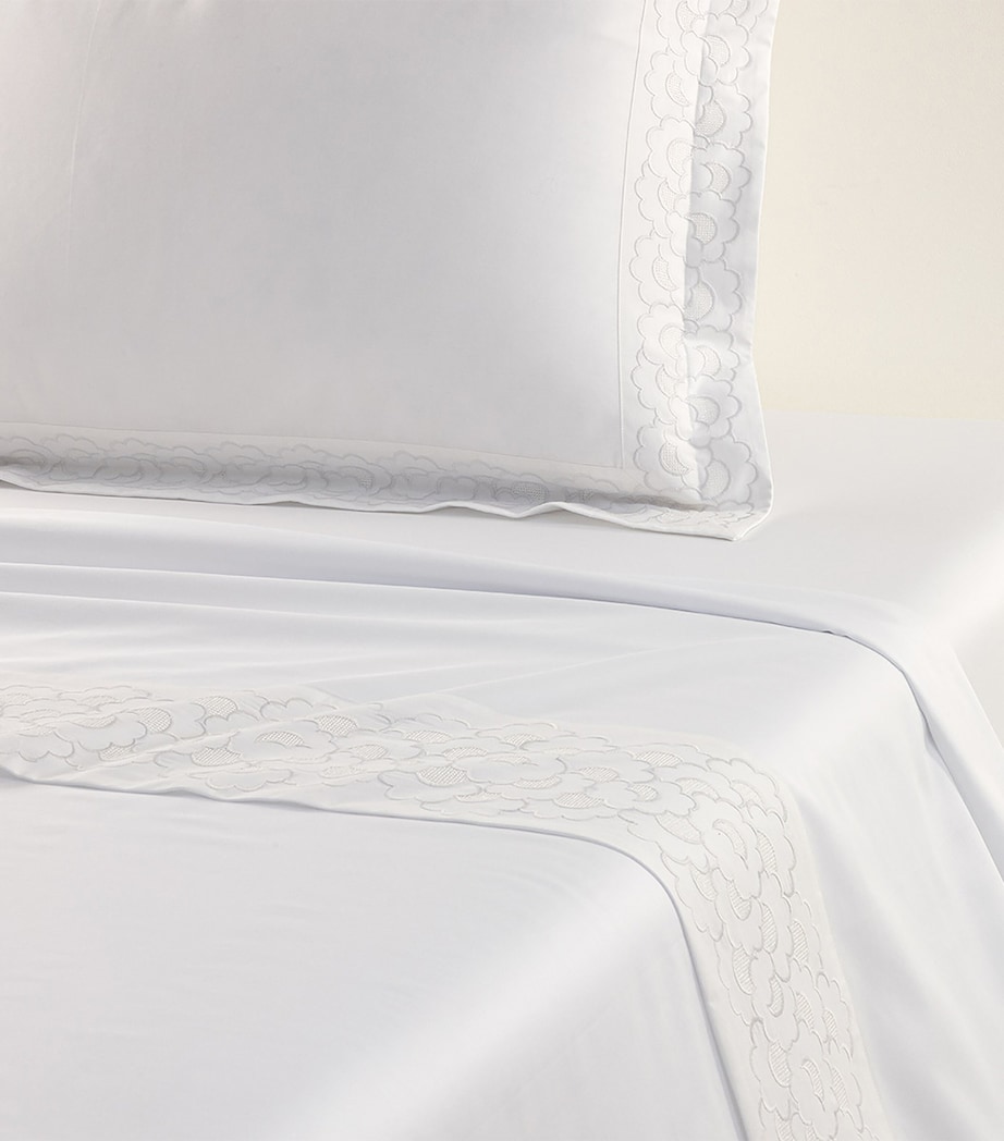 Festons Double Flat Sheet (240cm x 295cm) BLANC Image 1