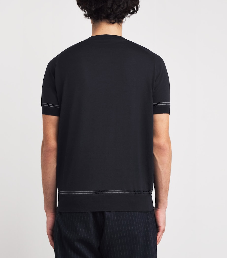 Wool-Cotton Tipped Ossian T-Shirt NAVY/CHALK Image 4