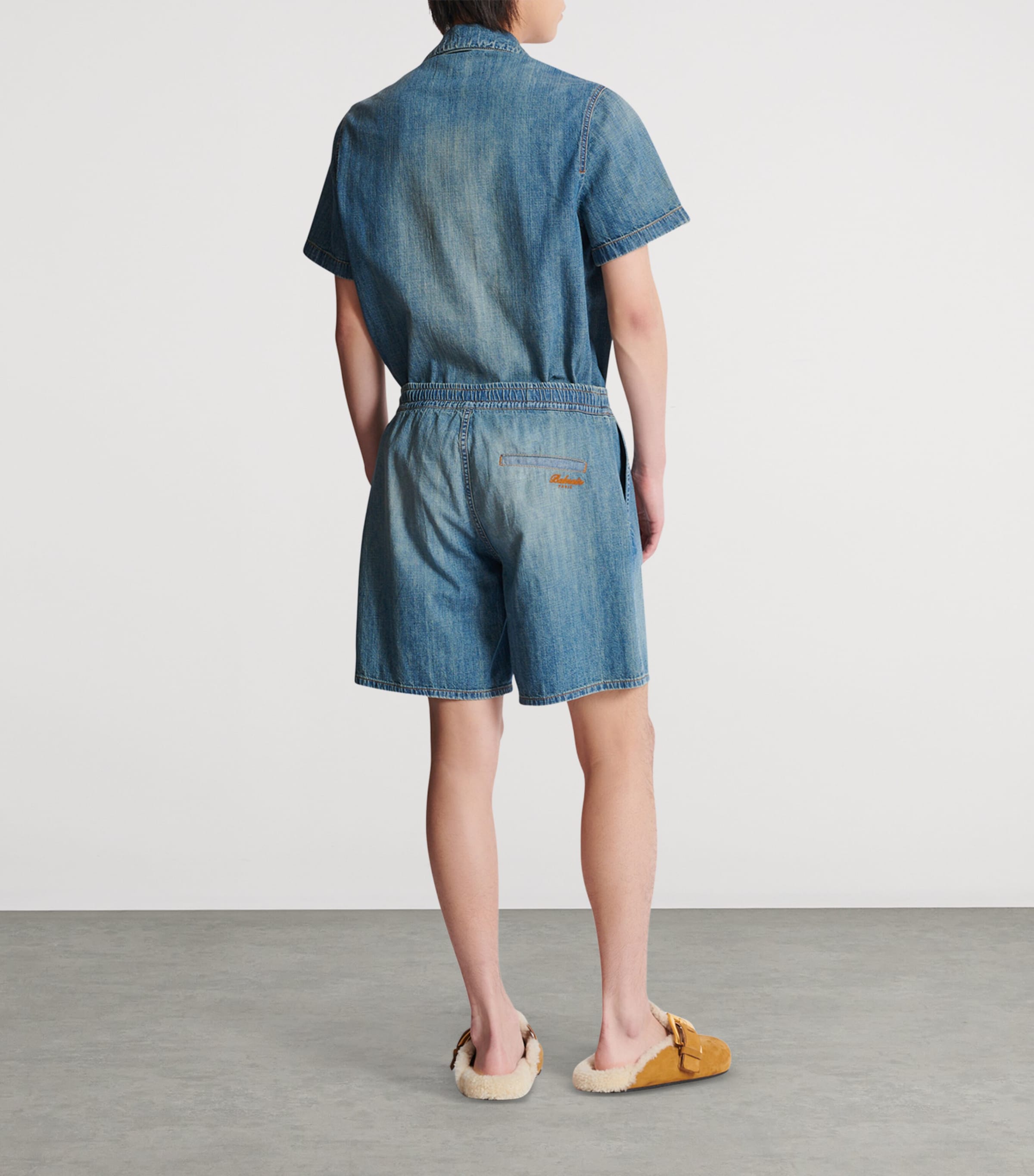 Faded Denim Shorts 6EW BLEU DENIM Image 4