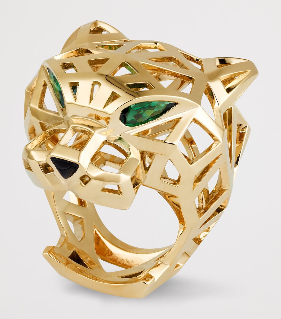 Cartier Yellow Gold, Tsavorite and Onyx Panthère de Cartier Ring Image 7