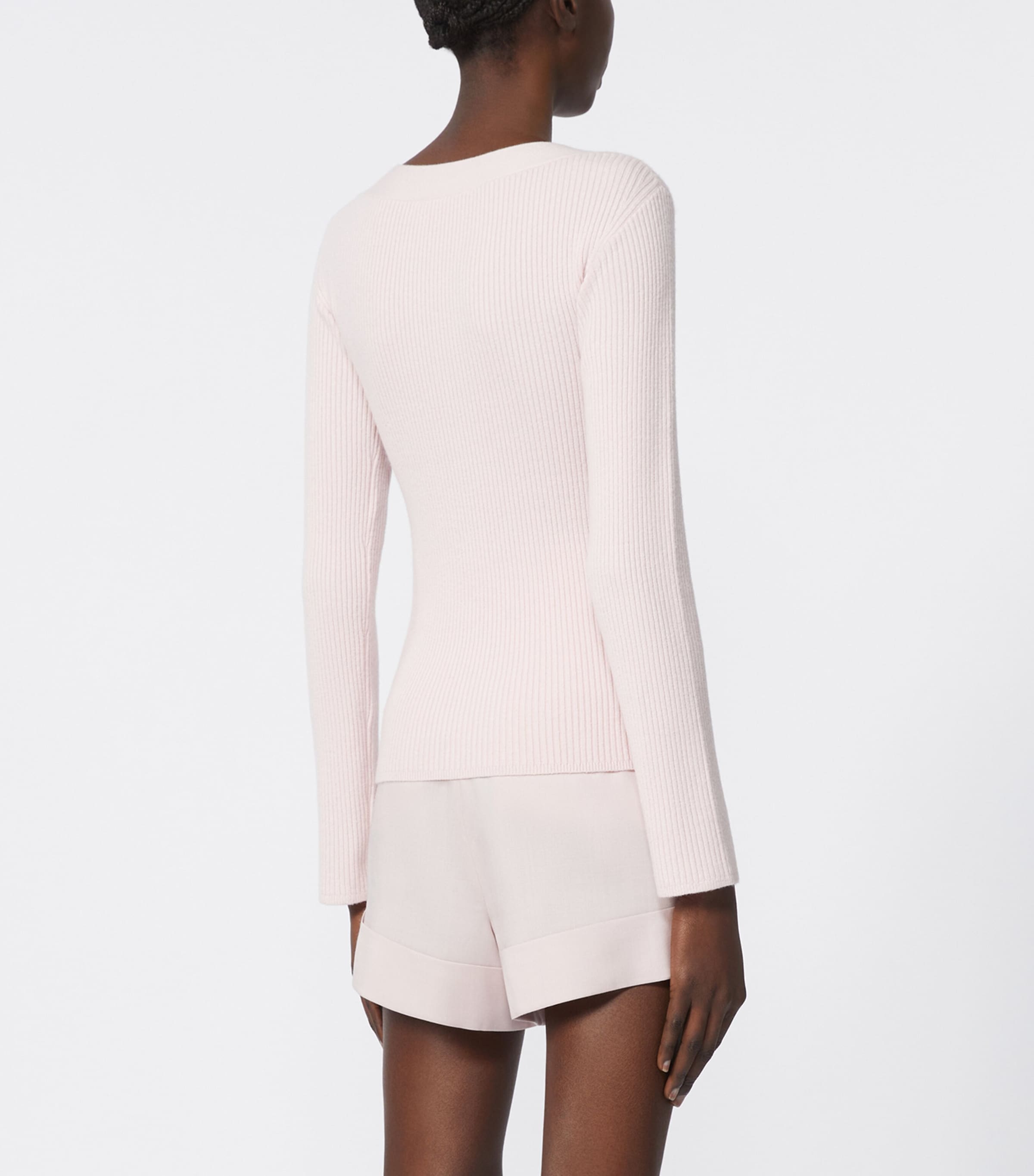 Wool-Blend Ribbed Cardigan PINK Image 4