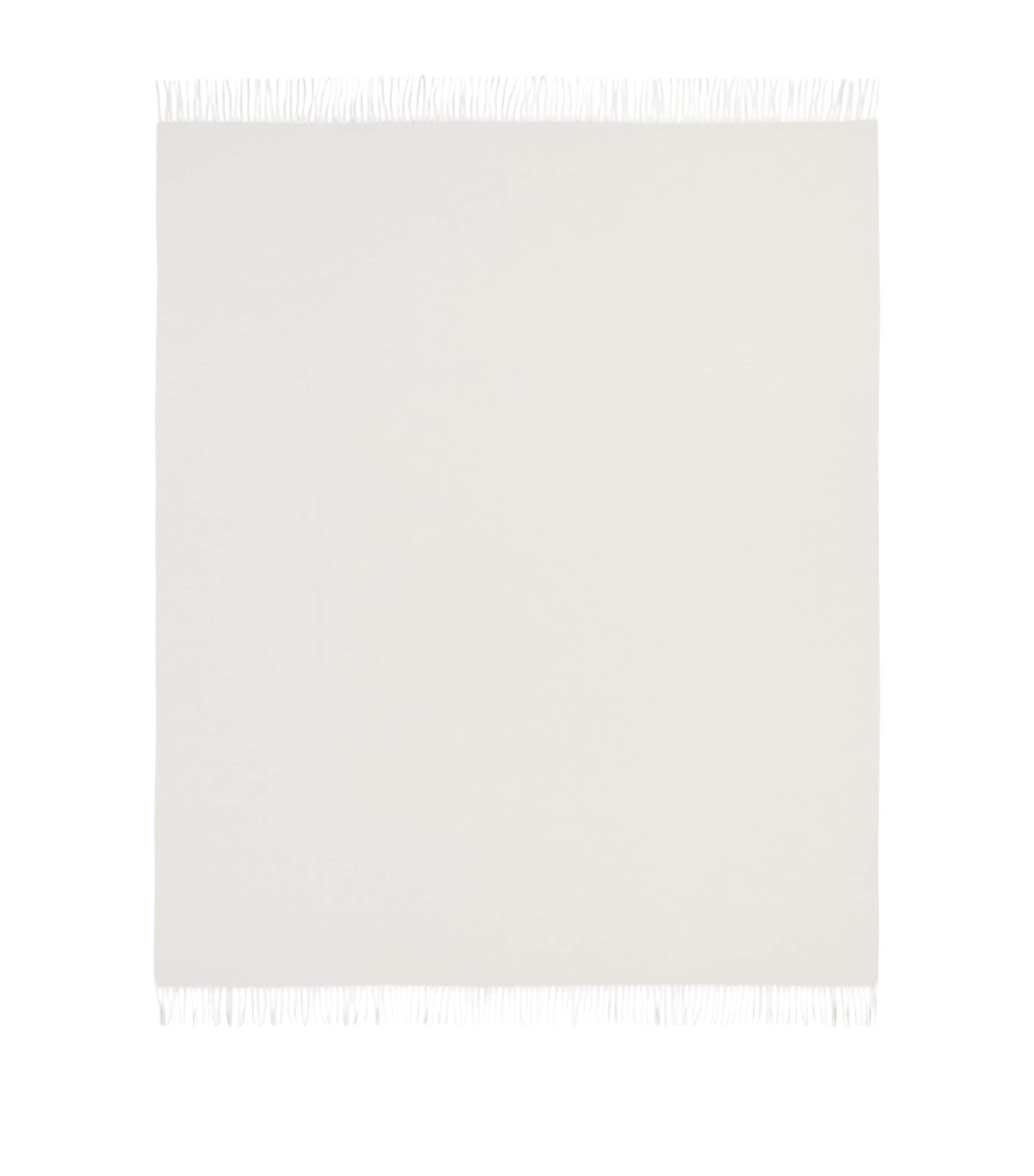 Cashmere Arran Throw Blanket (147cm x 183cm) WHITE Image 3