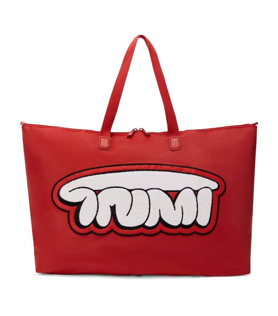 Nylon Voyageur Just in Case Foldable Tote Bag RED A742 Image 1