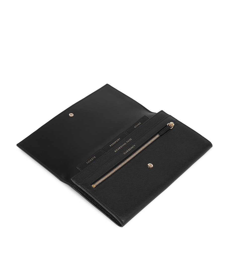 Leather Marshall Travel Wallet BLACK Image 2