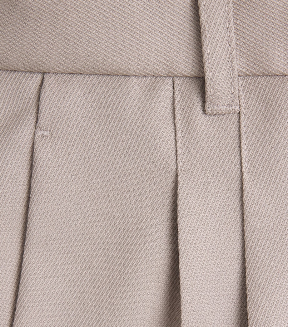 BOSS Mens Wool Tailored Trousers Open Brown Image 6