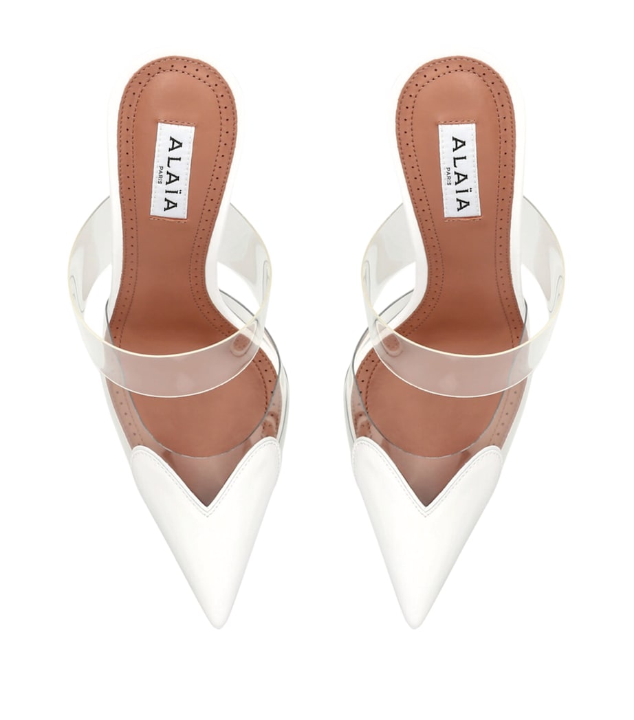 Leather Coeur Mules 90 WHITE Image 4