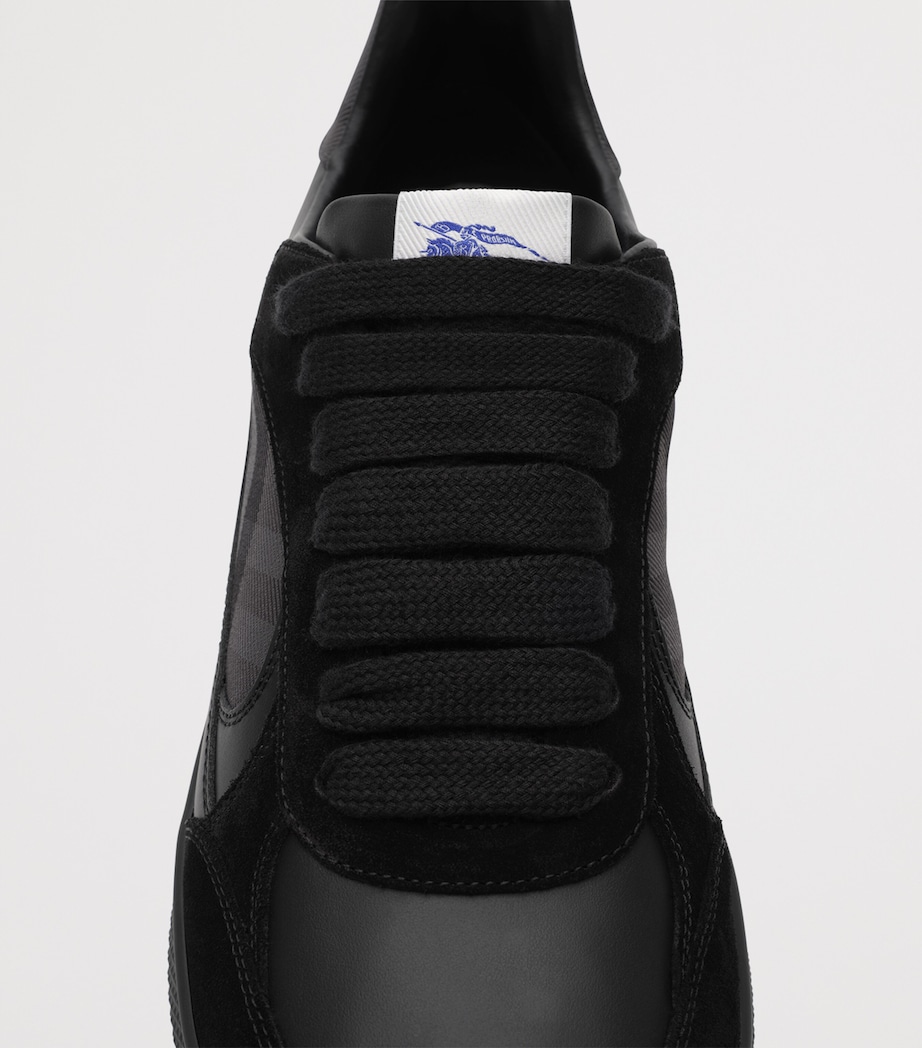 Burberry Leather Check Terrace Sneakers Blackirongreyipchk Image 6