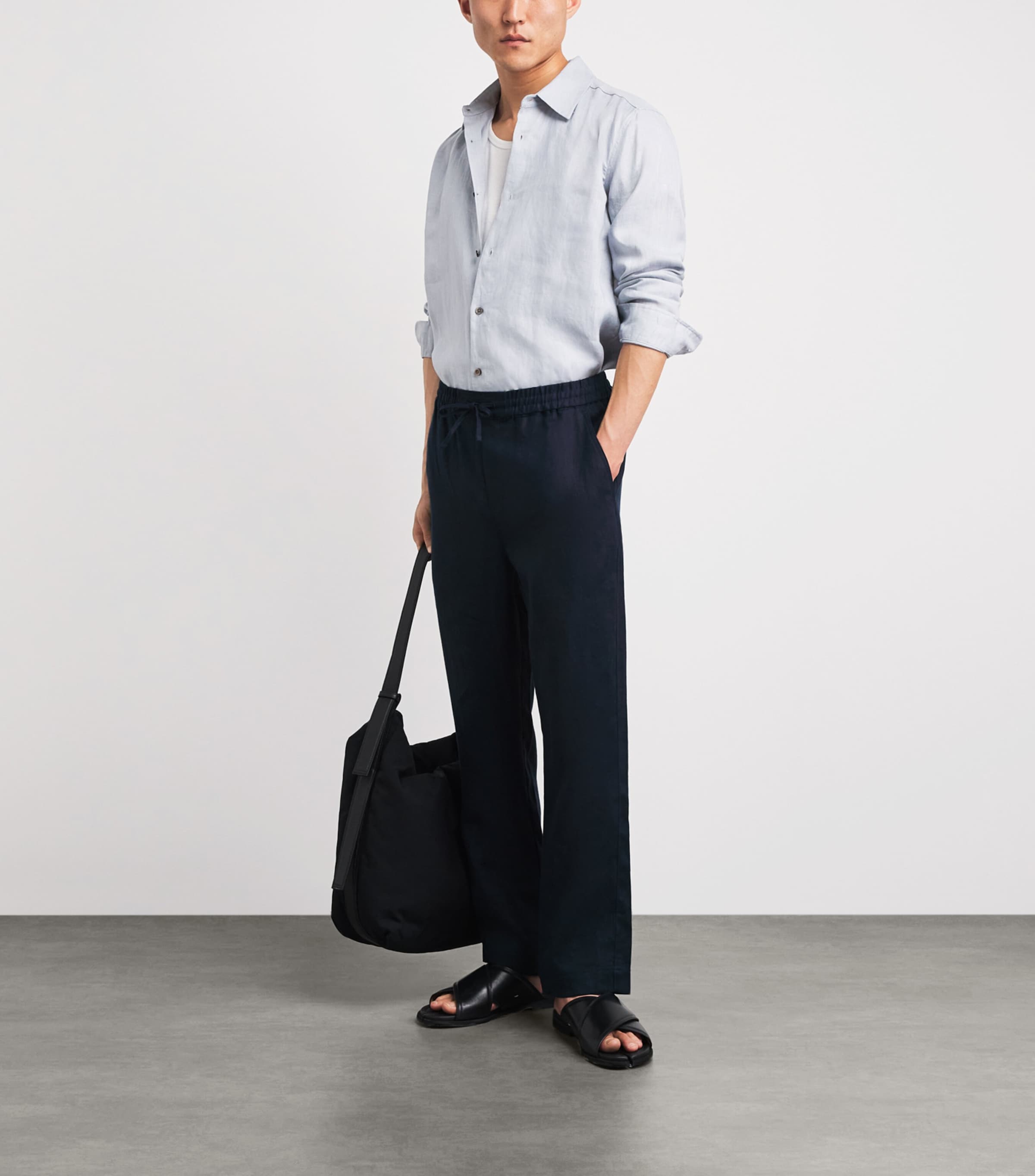 CHÉ Mens Linen Shirt Powder Blue Image 2
