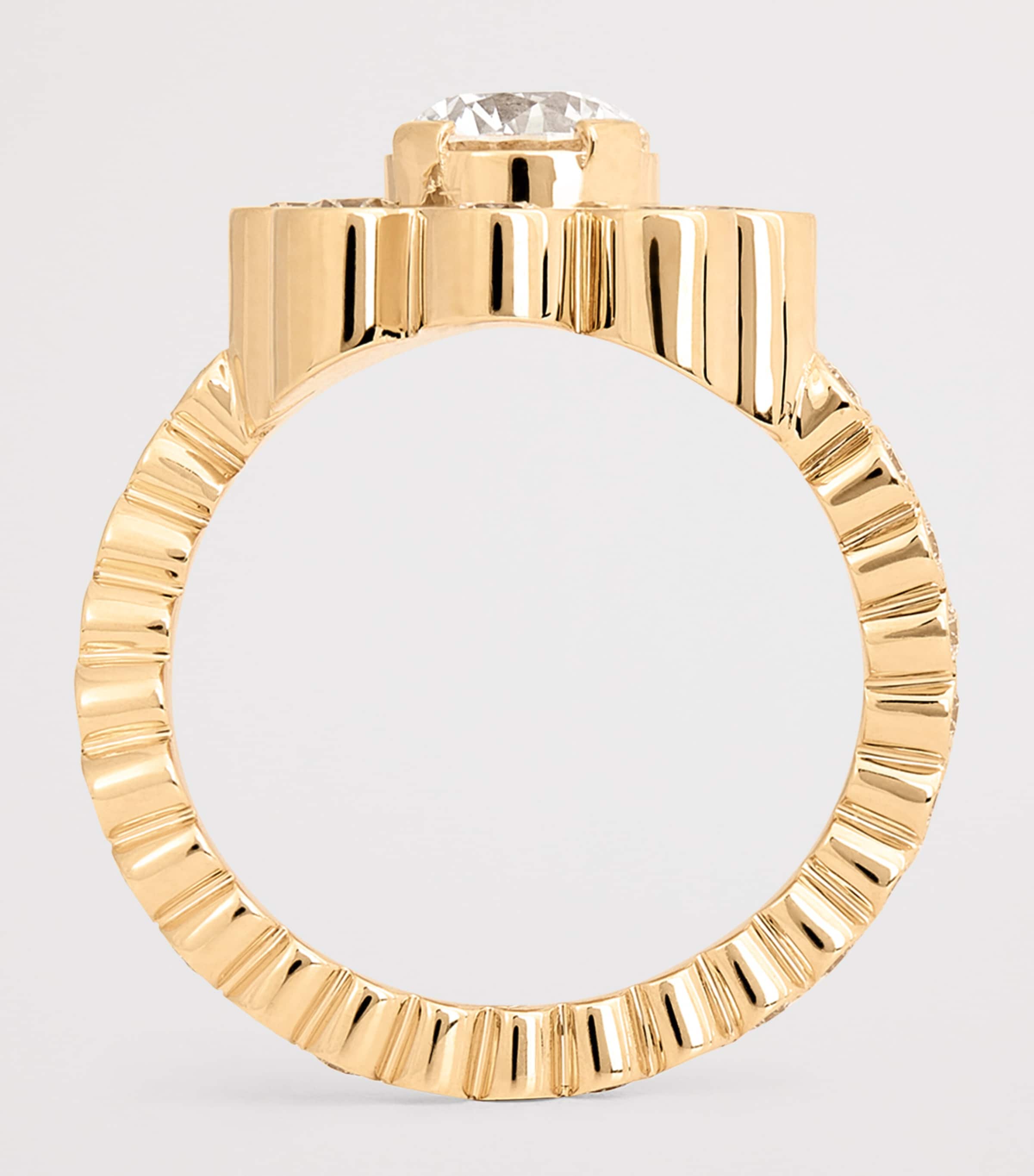 Sophie Bille Brahe Yellow Gold and Diamond Fleur Royale Ring Yellow Gold Image 3