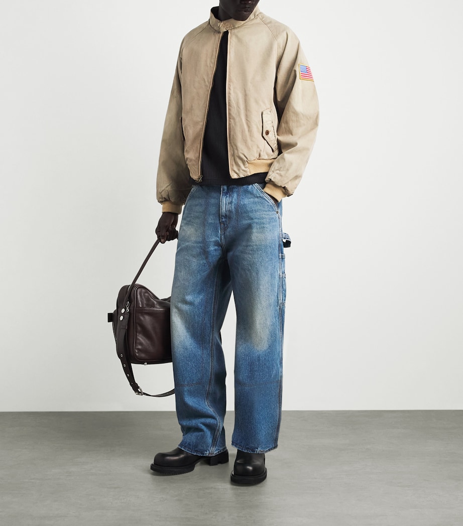 Cherry Los Angeles Mens Sun-Faded Championship Bomber Jacket Desert Tan Image 2