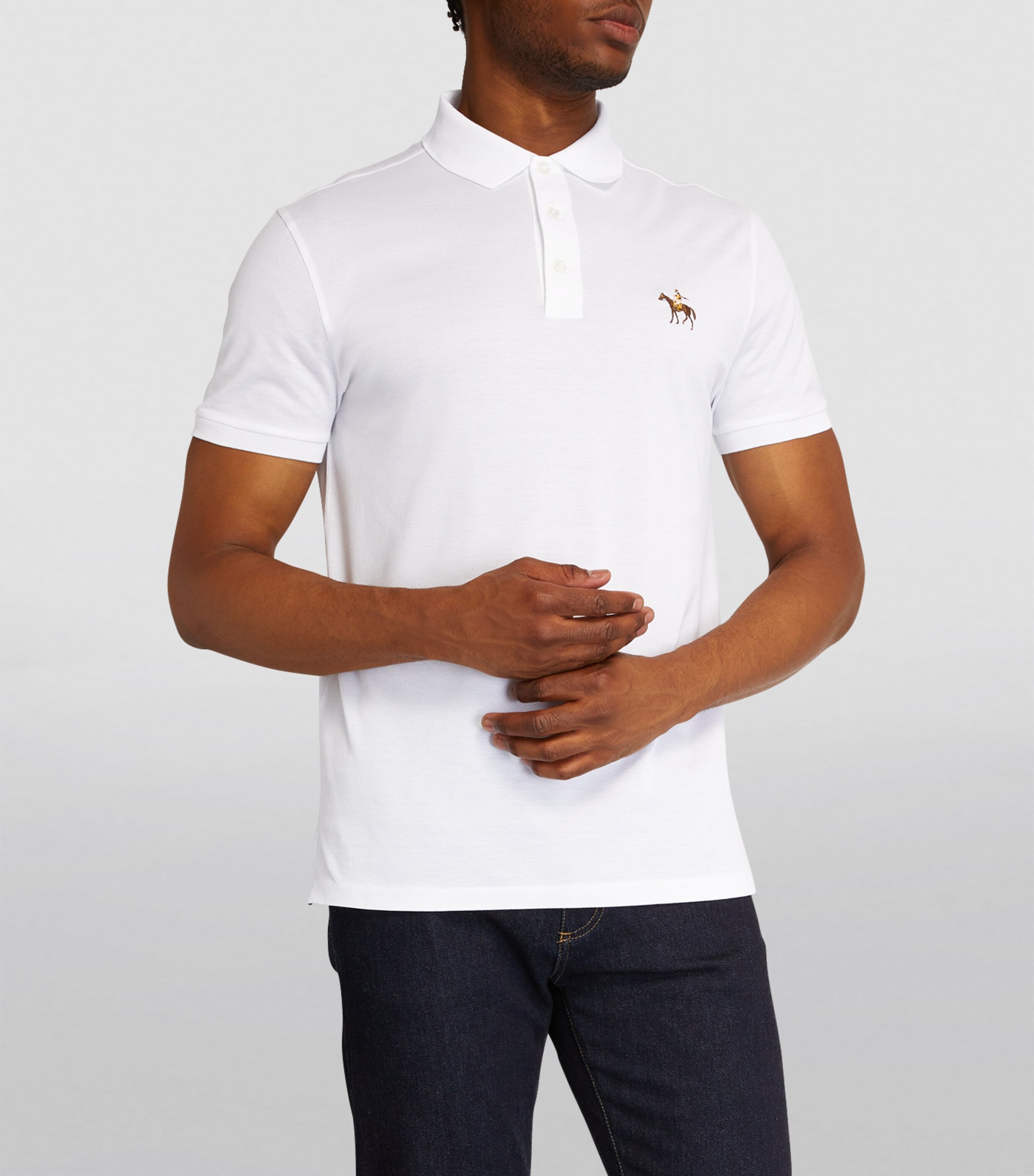 Cotton Logo Polo Shirt CLS WHT/ Image 3