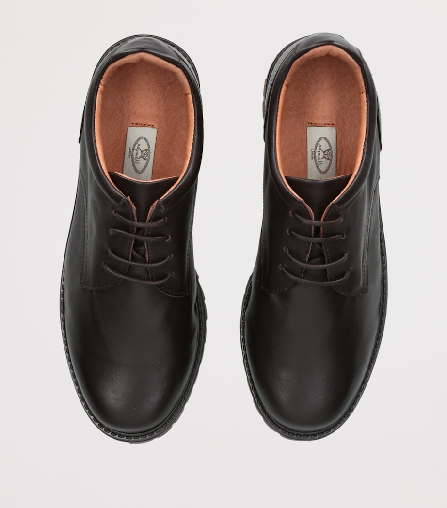 papouelli Leather Lace-Up Harry School Shoes Dark Brown Image 4