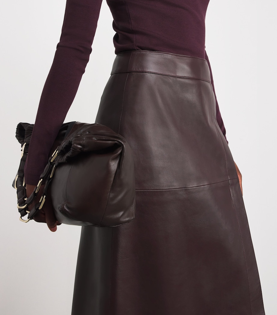 Leather Sèvres Midi Skirt MARASCHINO Image 6