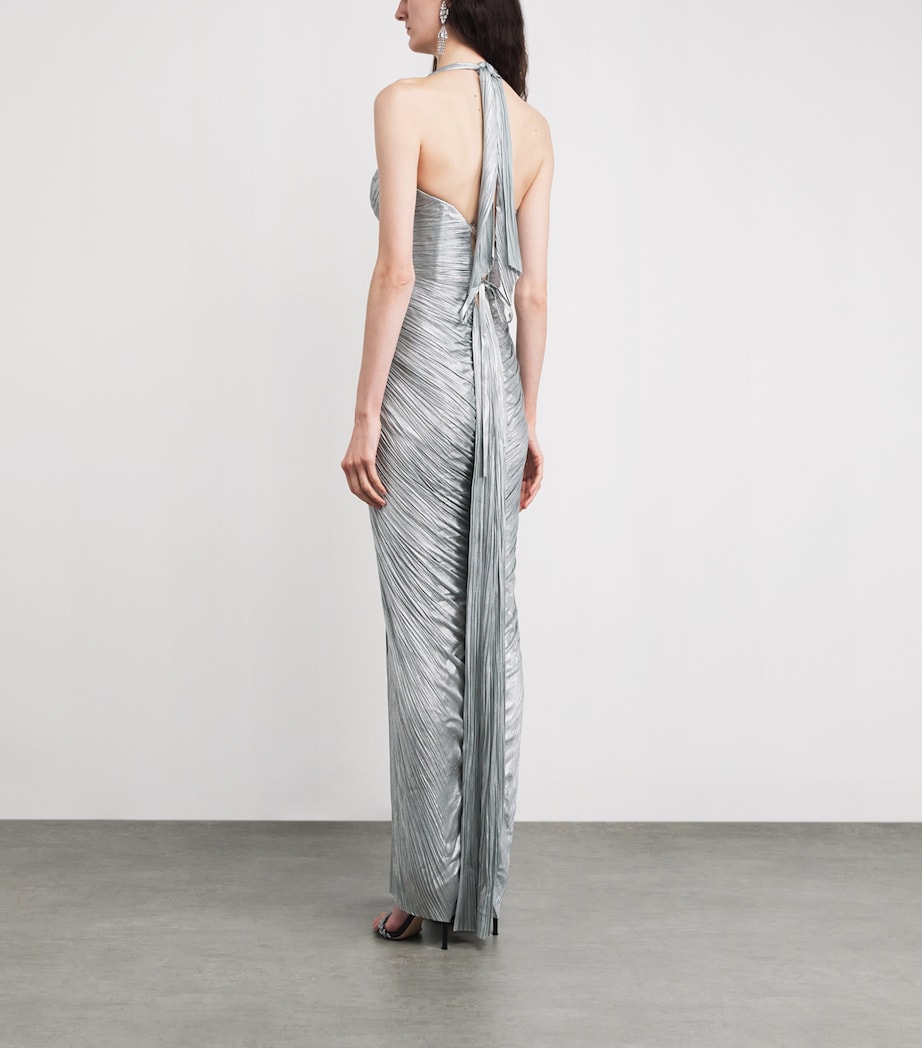 Silk Pleated Susie Gown ICE BLUE Image 3