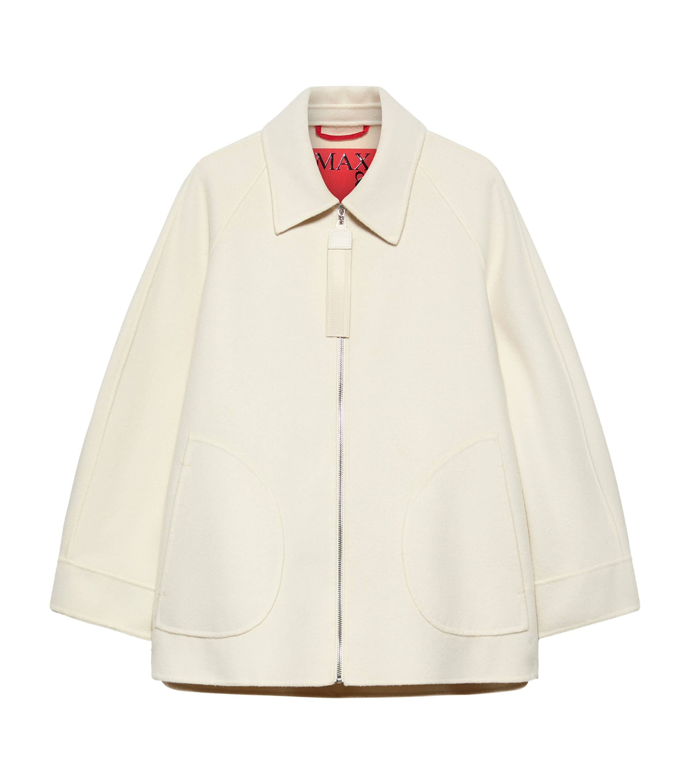 MAX&Co. Womens Virgin Wool A-Line Coat Wool White Image 1