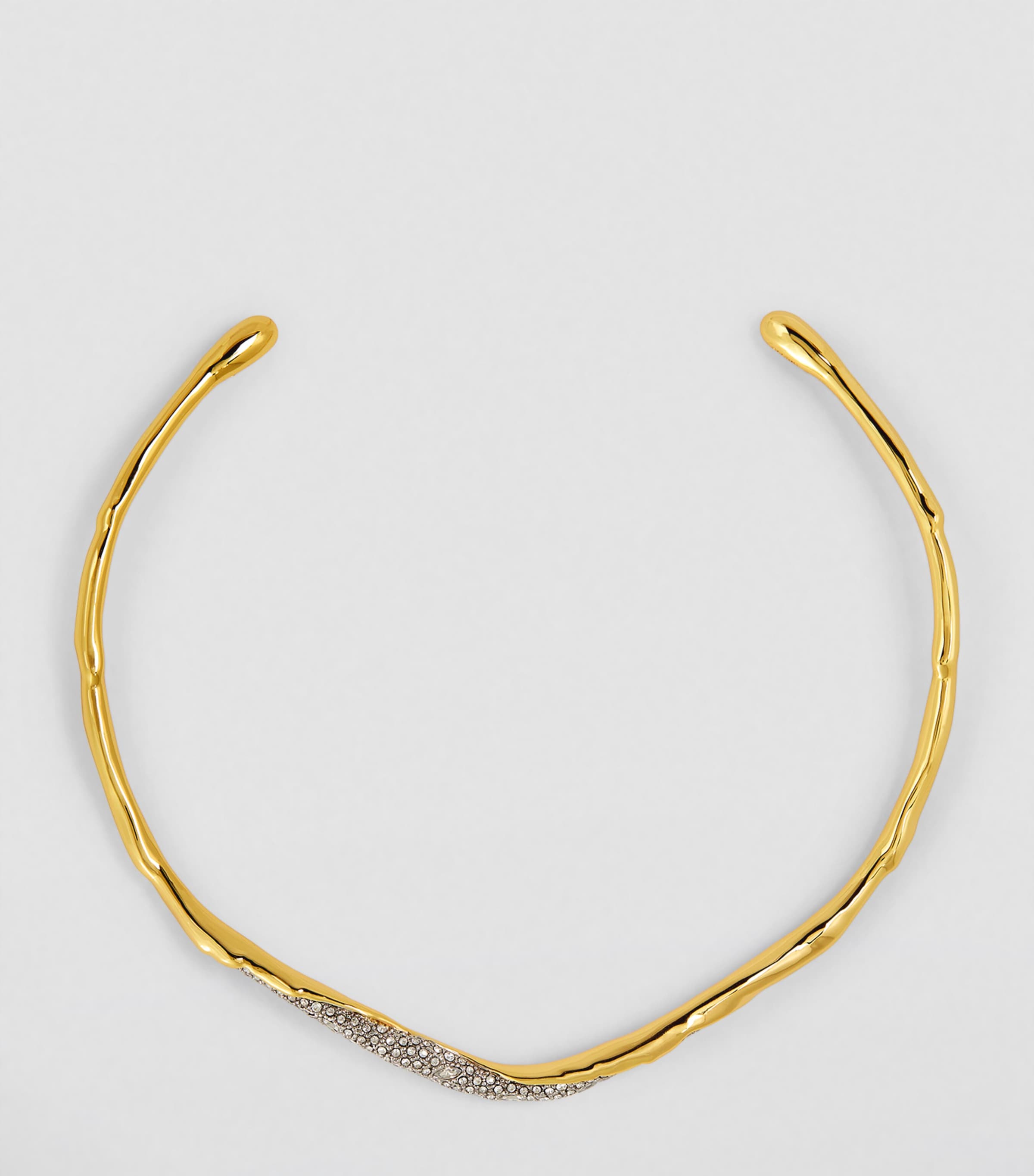 Gold-Plated Solanales Skinny Collar Necklace CRYSTALS Image 2