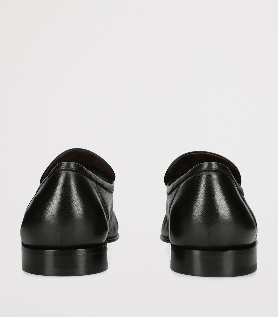 The Row Soft Moccasin Two Leather Loafers Black Image 2