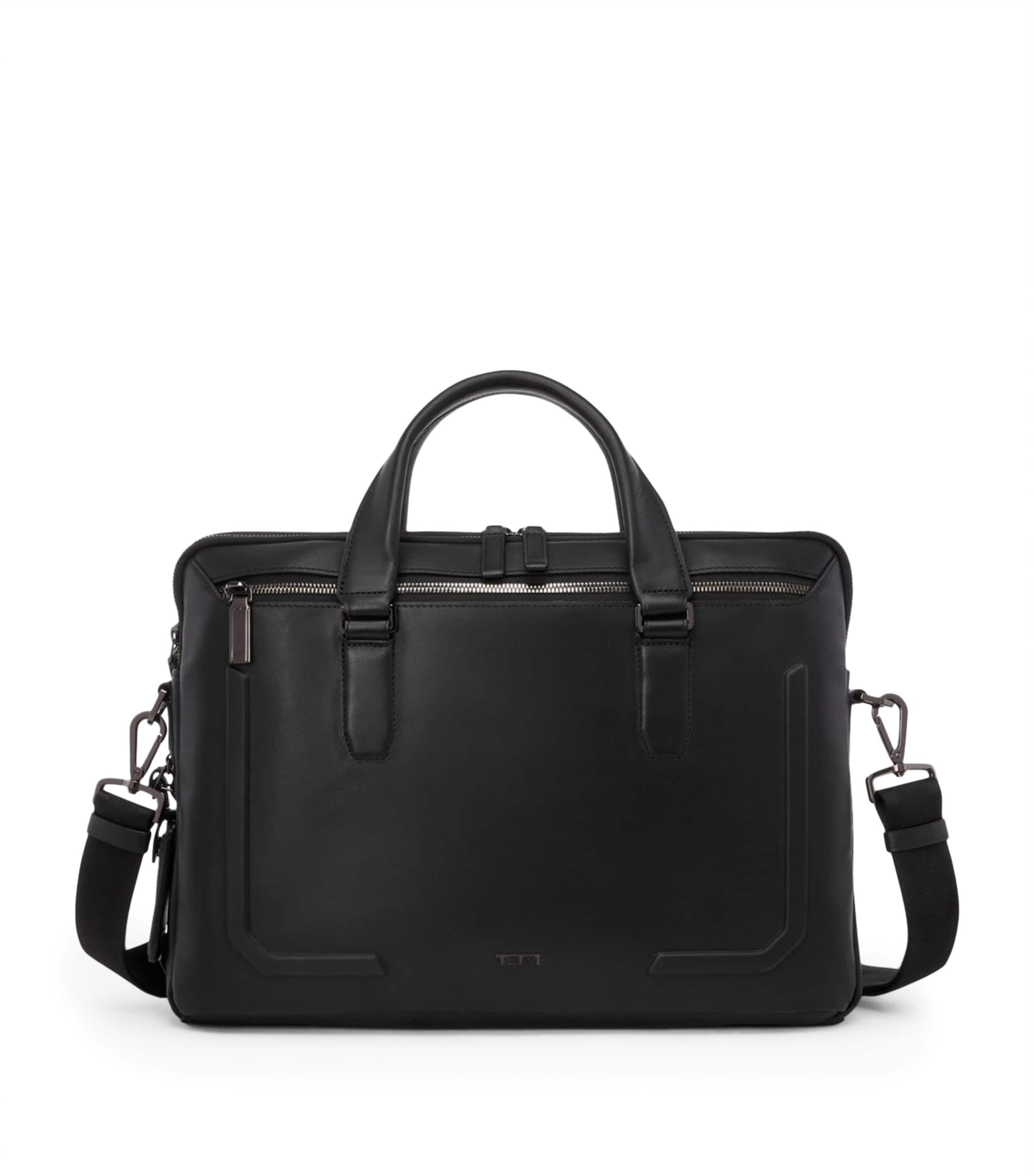 Tumi Leather Harrison Briefcase In Black