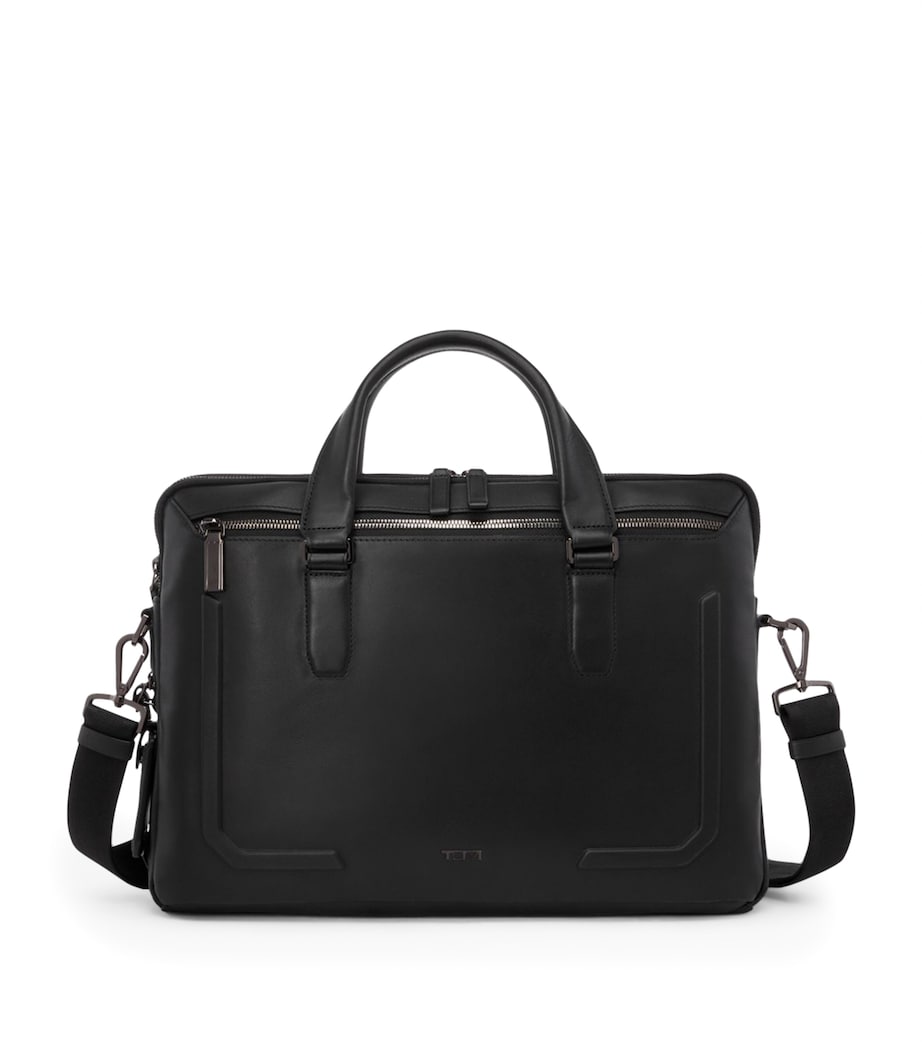 Leather Harrison Briefcase BLACK BOMBE LEATHER Image 1