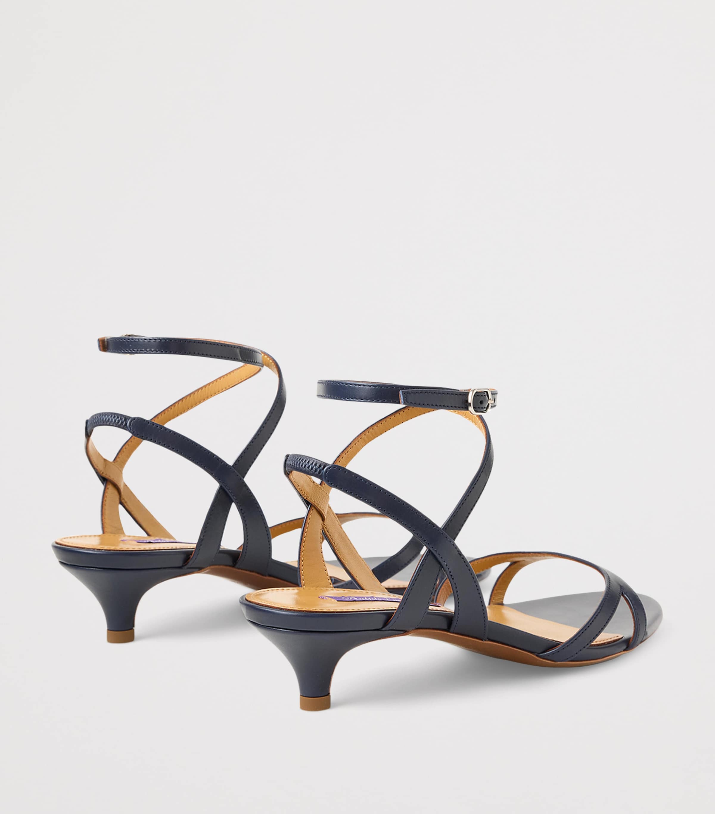 Calfskin Clarke Heeled Sandals 35 NAVY-410 Image 3