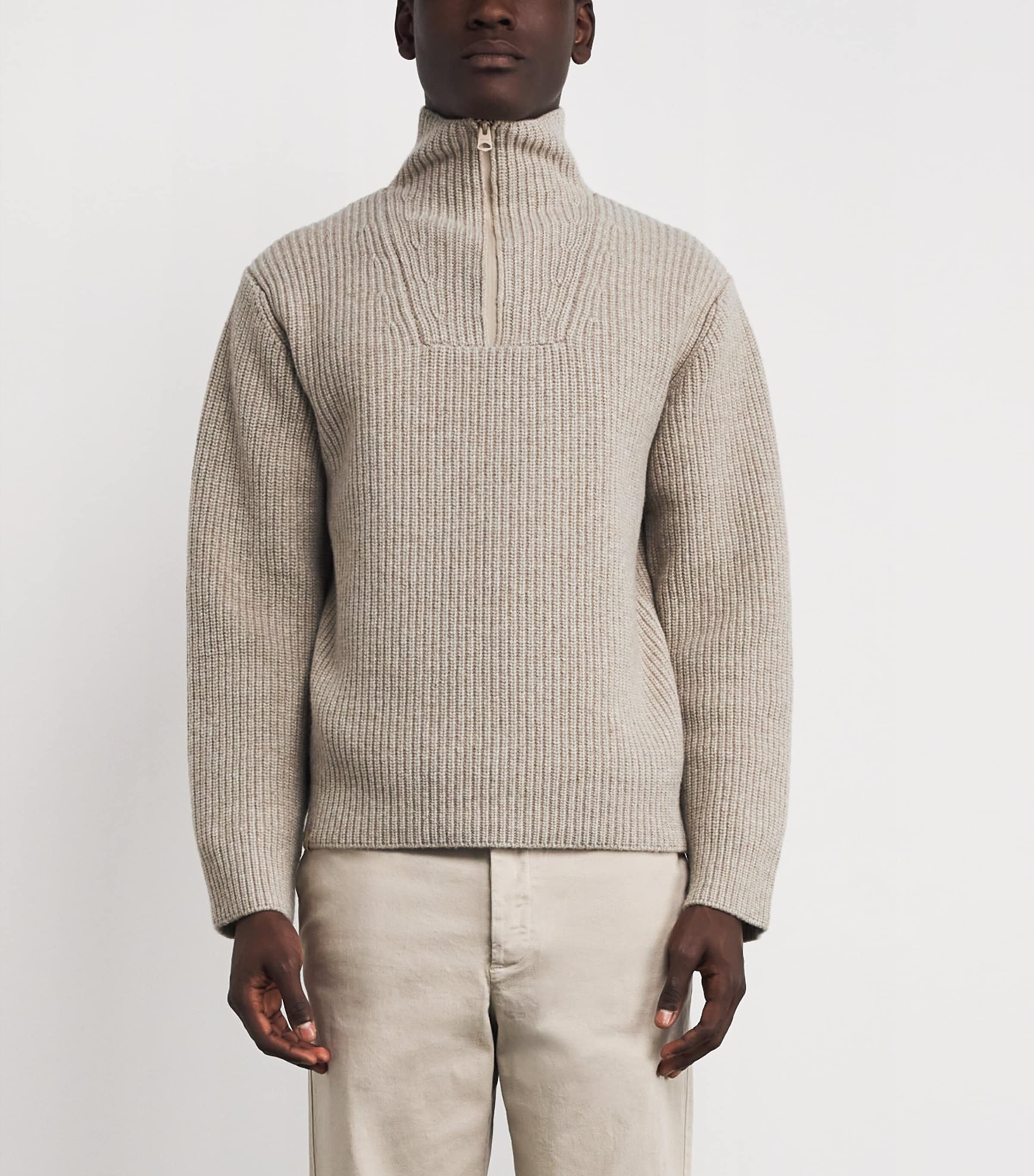Wool Mario Quarter-Zip Sweater LT CAMEL A Image 3